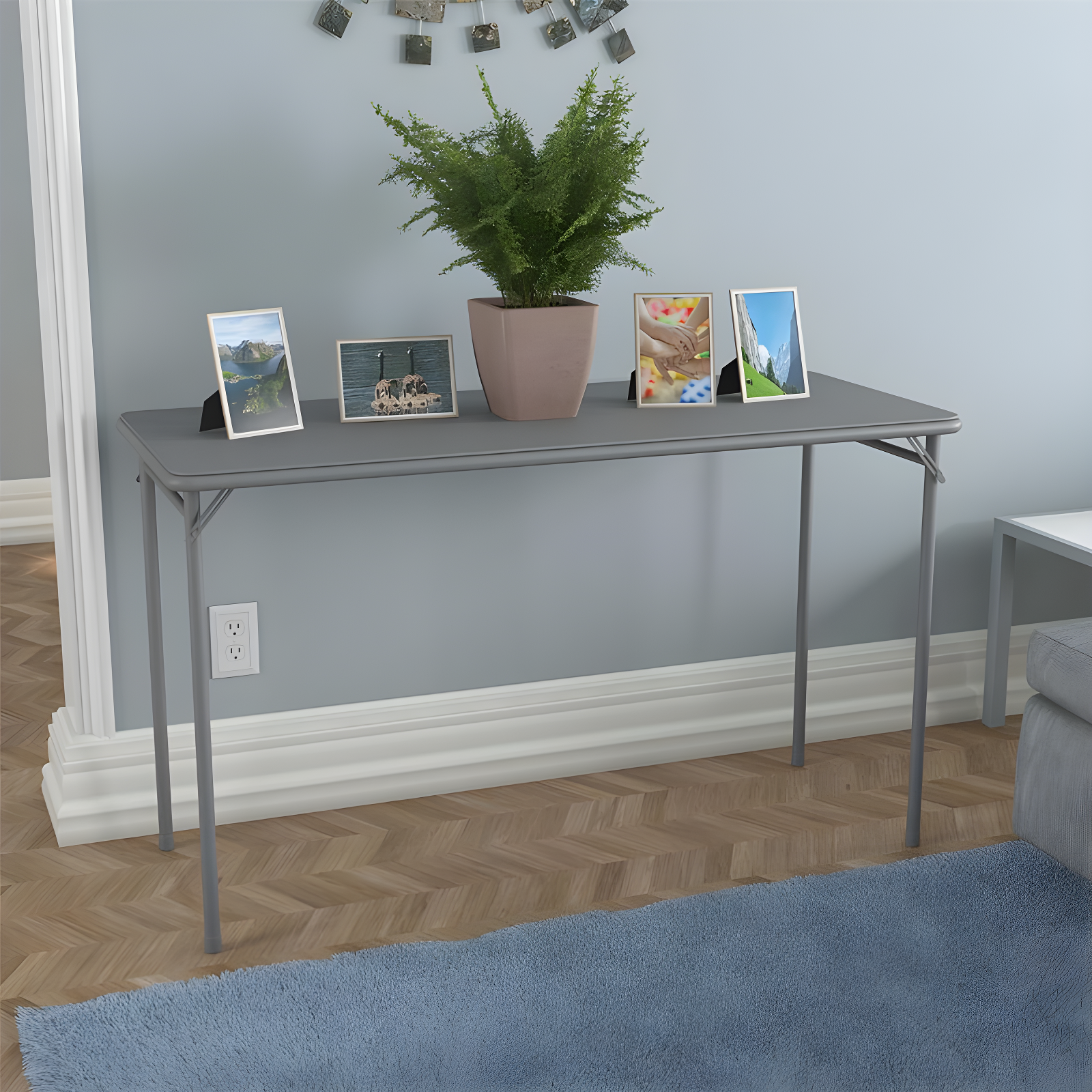 COSCO 20" x 48" Vinyl Top Serving Folding Table