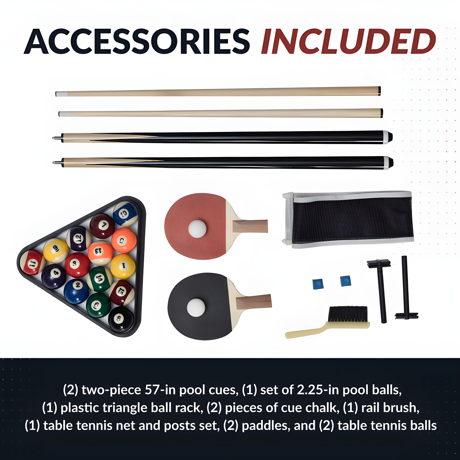 Hathaway Games Hathaway Newport Stylish 7 Ft Multi Game Pool Table Combo with Dining Top and Ping Pong – Includes Benches for Home Storage and Accessories