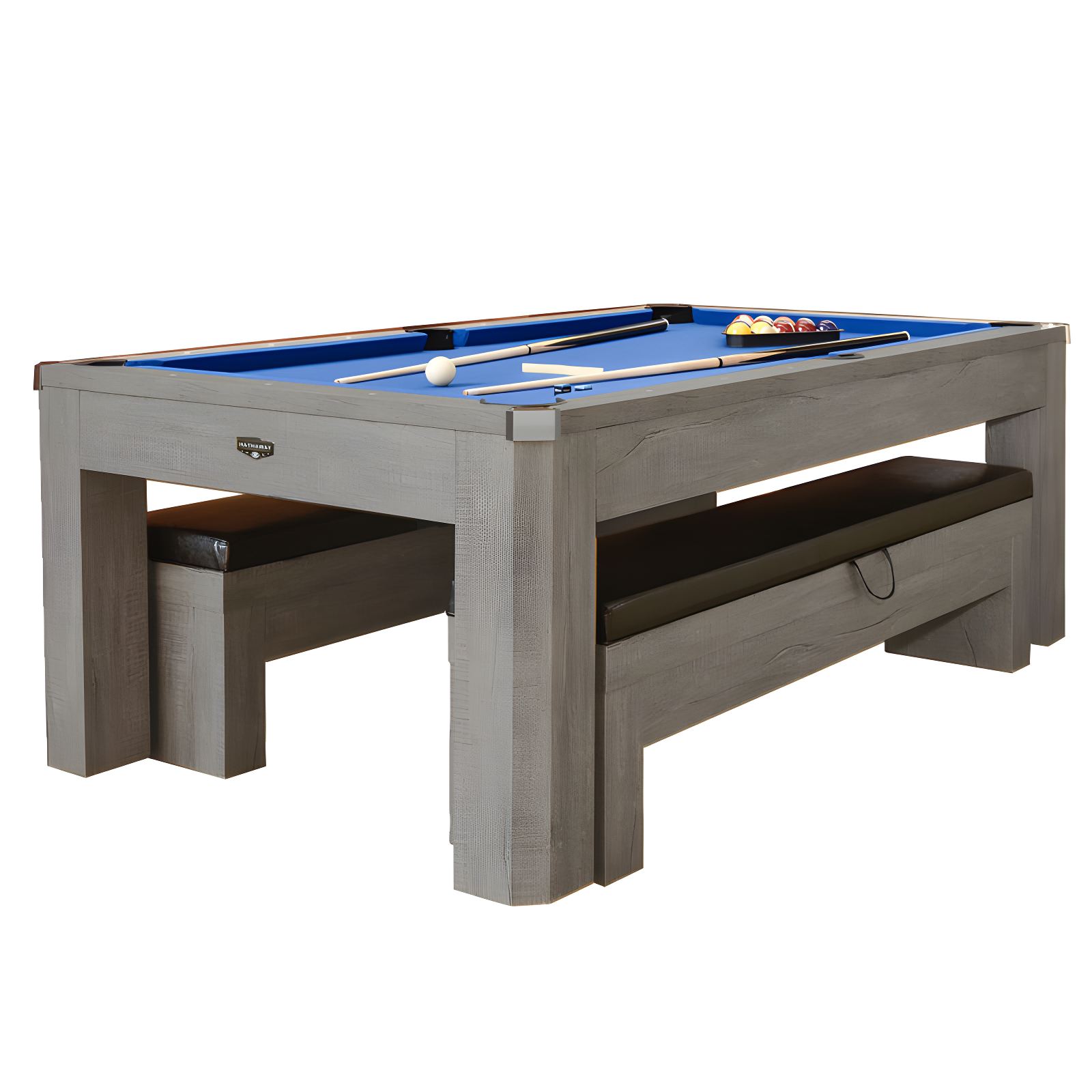 Hathaway Games Hathaway Newport Stylish 7 Ft Multi Game Pool Table Combo with Dining Top and Ping Pong – Includes Benches for Home Storage and Accessories