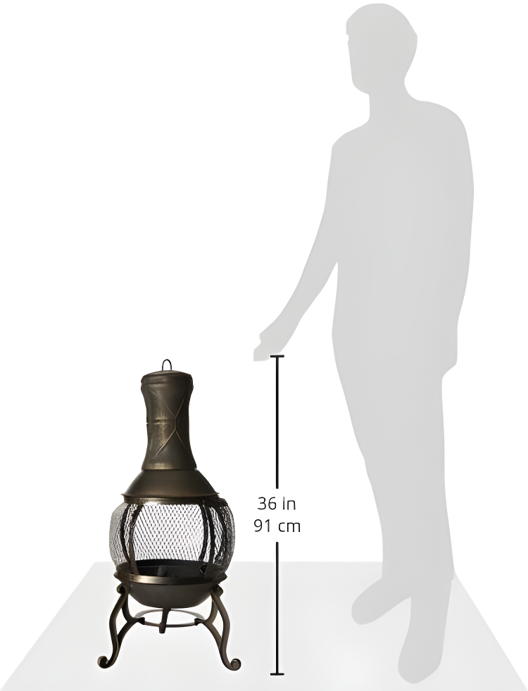 Deckmate Corona 3 Ft. High Outdoor Steel Fireplace w/Chimenea Construction