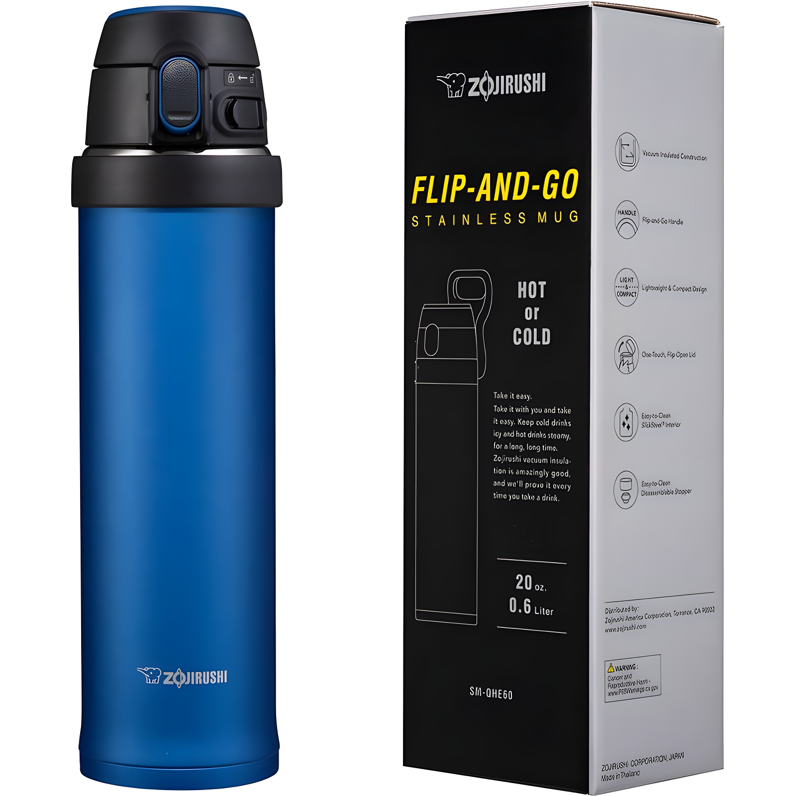 Zojirushi Flip-and-Go Vacuum Insulated Stainless Steel Travel Mug