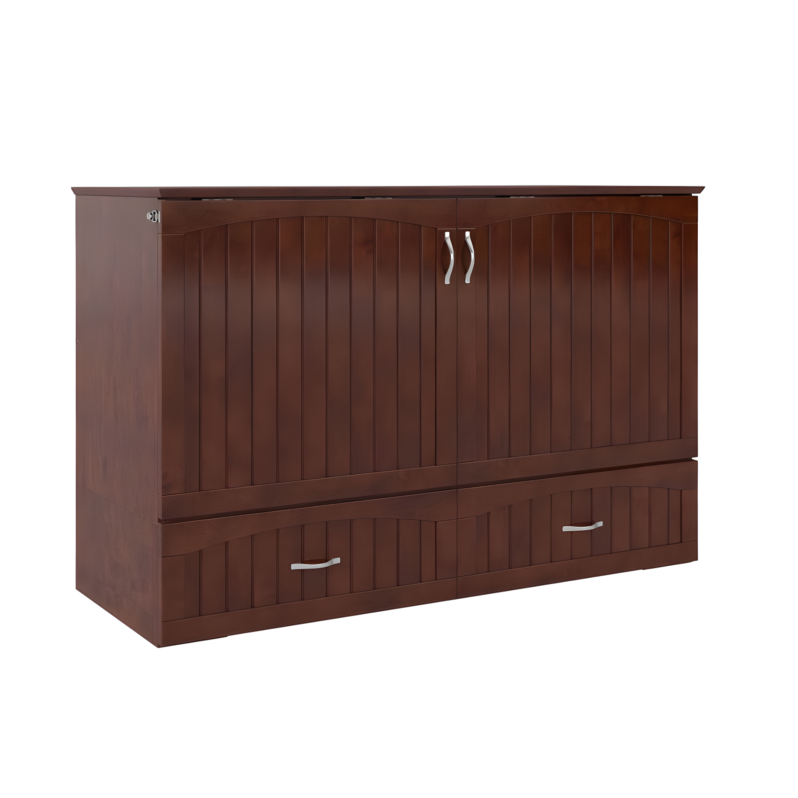 Queen Southampton Murphy Bed Chest with USB Turbo Charger Walnut - AFI: Space-Saving, Hardwood Frame, No Box Spring Needed