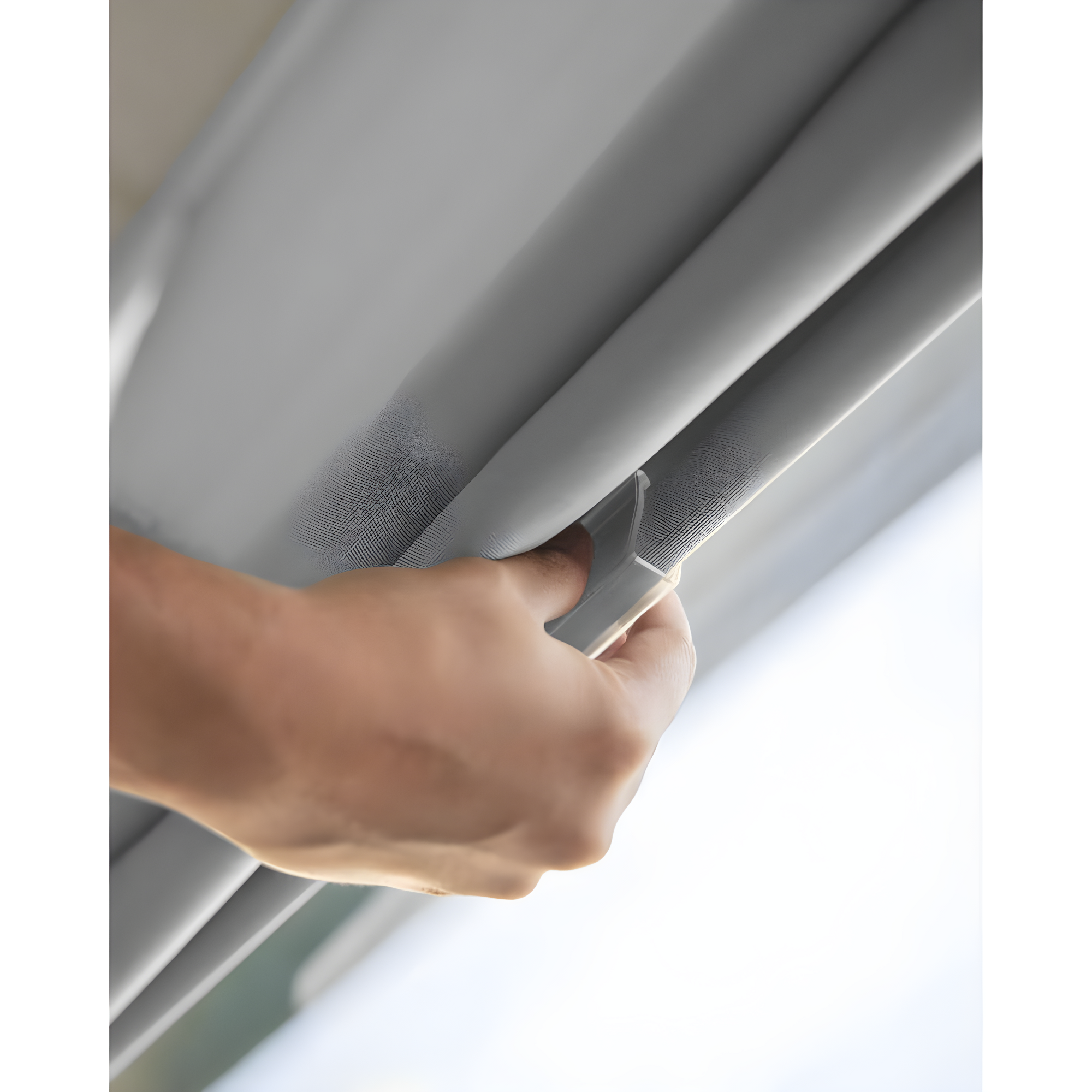 31"x64" Chicology Blackout Roman Shade Pearl Gray