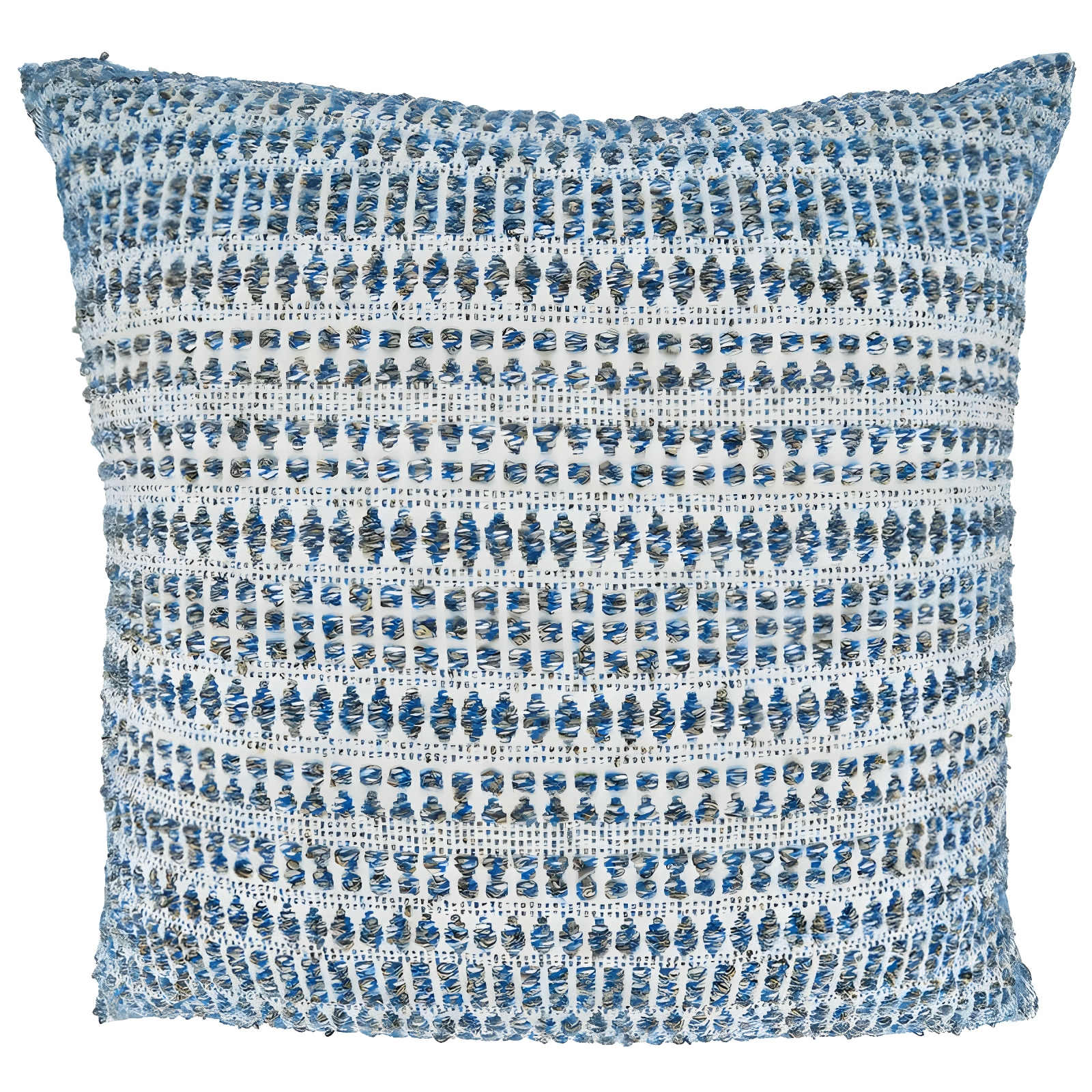 Geometric Cotton Blend Reversible Throw Pillow