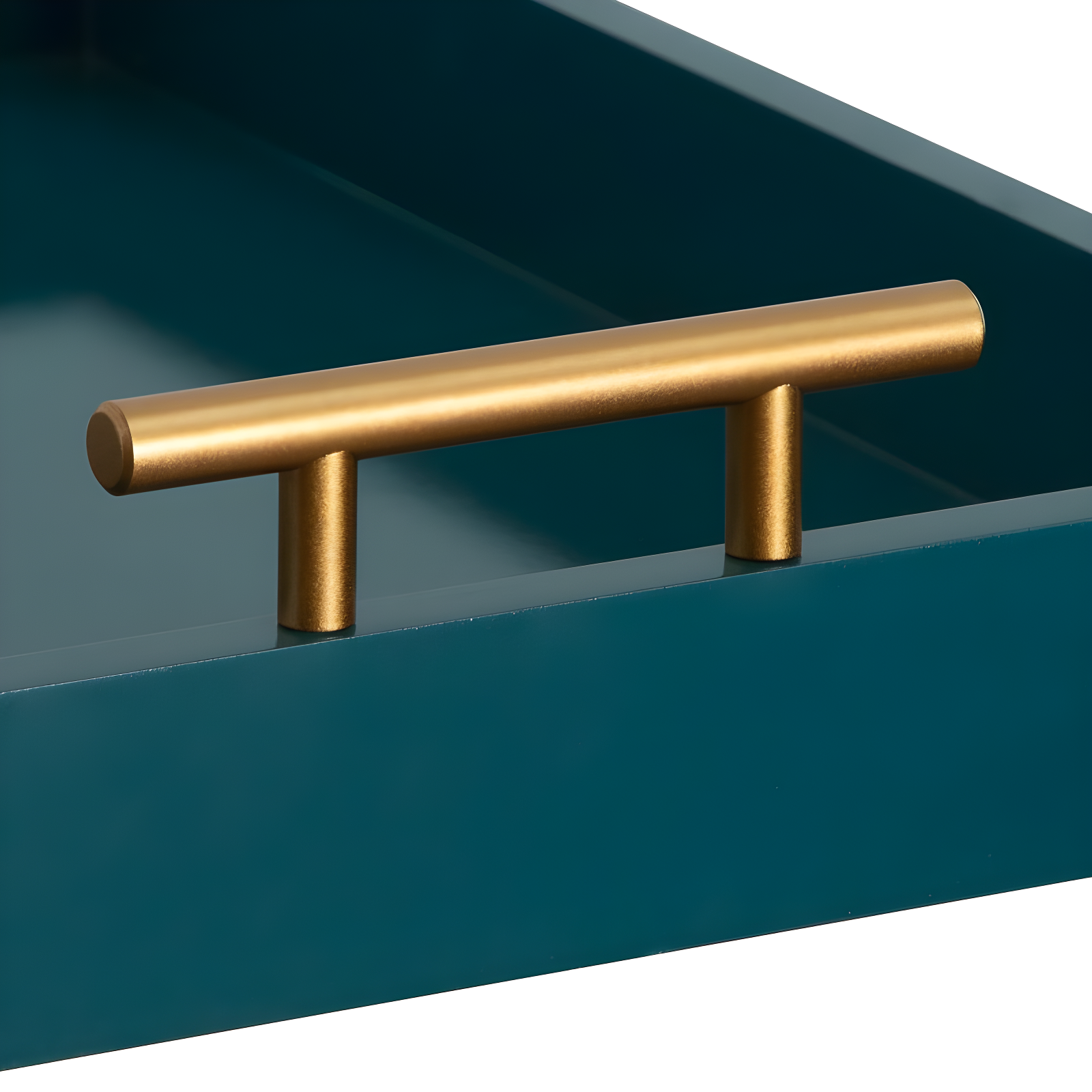 Kate and Laurel Lipton Tray, 16.5x12.25, Teal and Gold