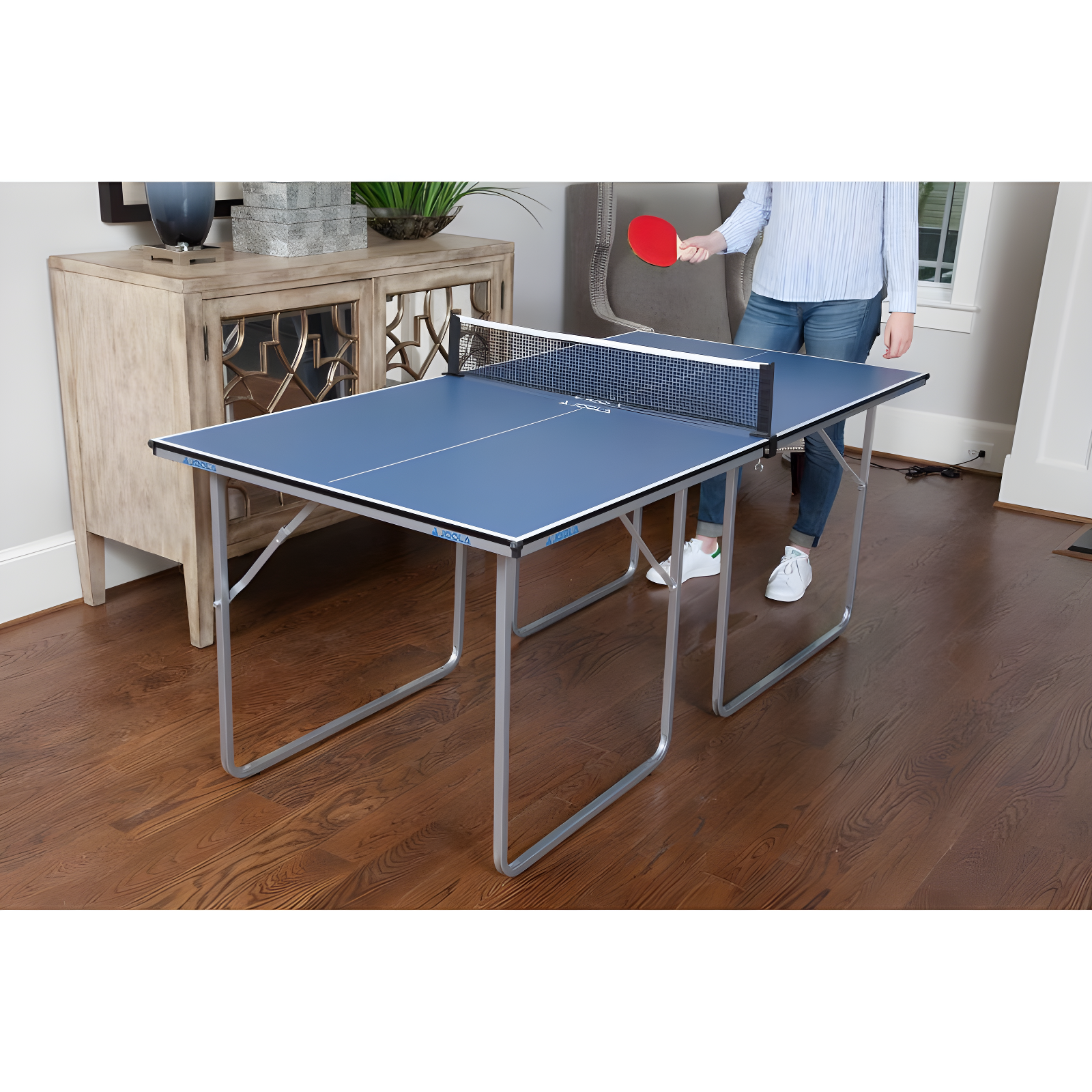 JOOLA Midsize Table Tennis Table - Mini Ping Pong Table and Foldable Game Table for Board Games, Puzzles - Card Table for Kids Playroom and Teens