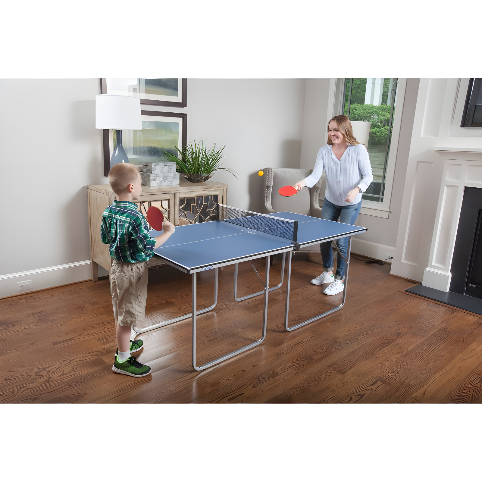 JOOLA Midsize Table Tennis Table - Mini Ping Pong Table and Foldable Game Table for Board Games, Puzzles - Card Table for Kids Playroom and Teens