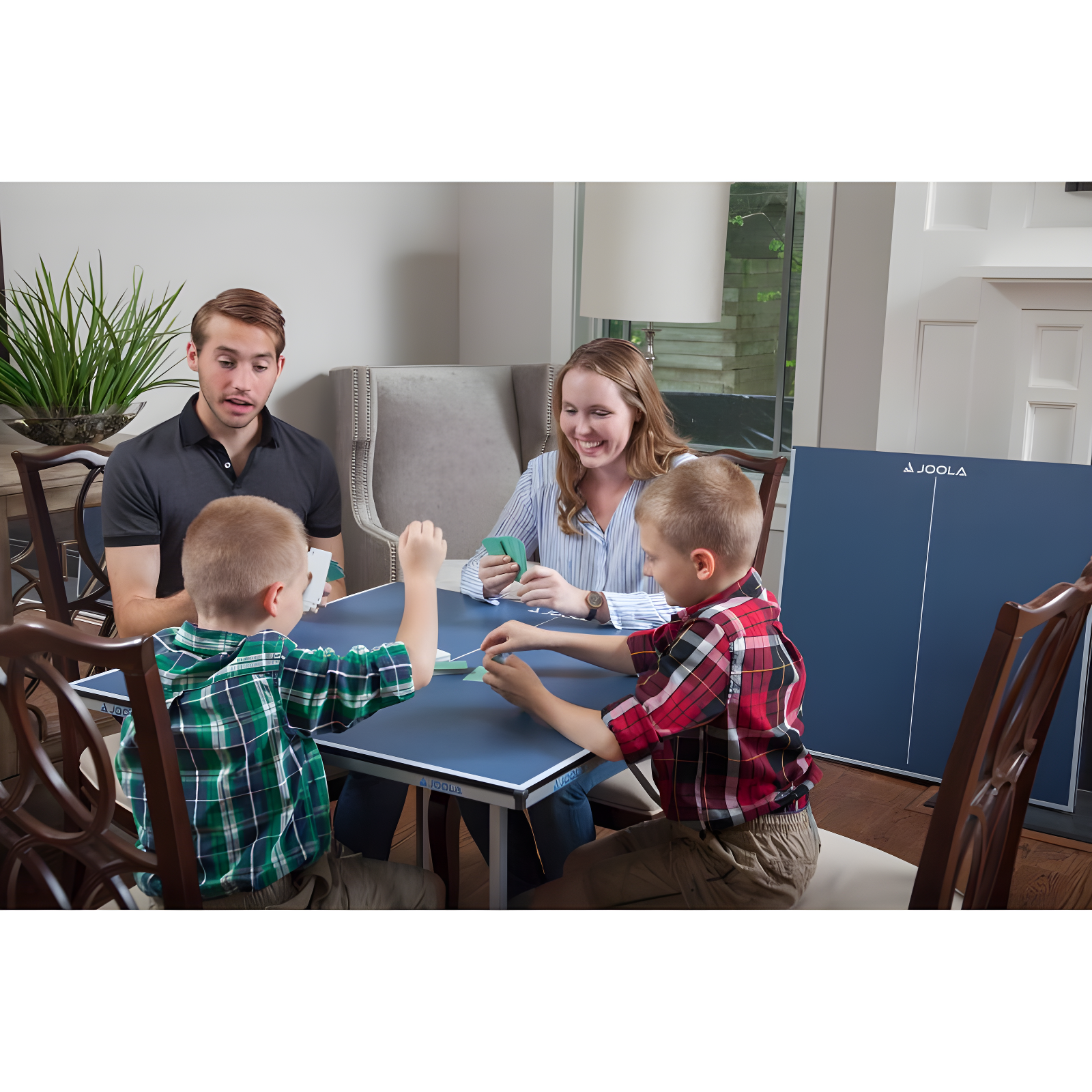 JOOLA Midsize Table Tennis Table - Mini Ping Pong Table and Foldable Game Table for Board Games, Puzzles - Card Table for Kids Playroom and Teens