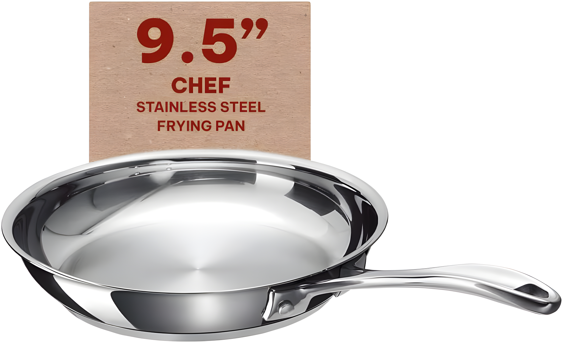 Alva Alva Chef Stainless Steel Frying Pan Skillet Non Toxic Cookware Stainless Steel Skillet PFAS, PFOA & PFTE Free, for Cooking Pan Set, Induction Safe, Add to Your Pots and Pans Set Cookware