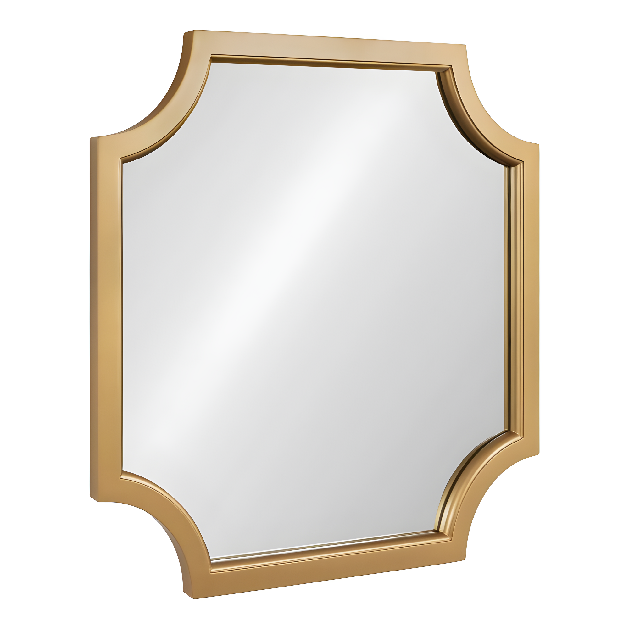 Kate & Laurel All Things Decor 24"x24" Hogan Framed Scallop Wall Mirror Gold: Modern Square No Assembly Required