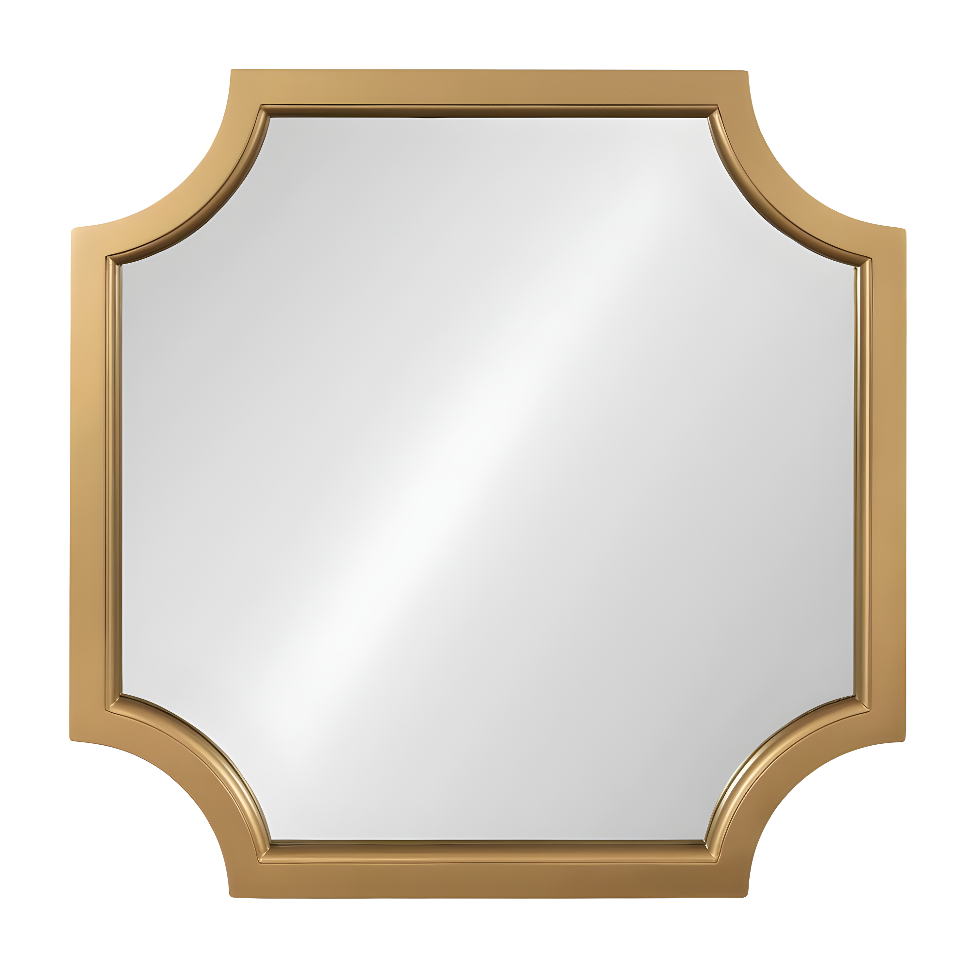 Kate & Laurel All Things Decor 24"x24" Hogan Framed Scallop Wall Mirror Gold: Modern Square No Assembly Required
