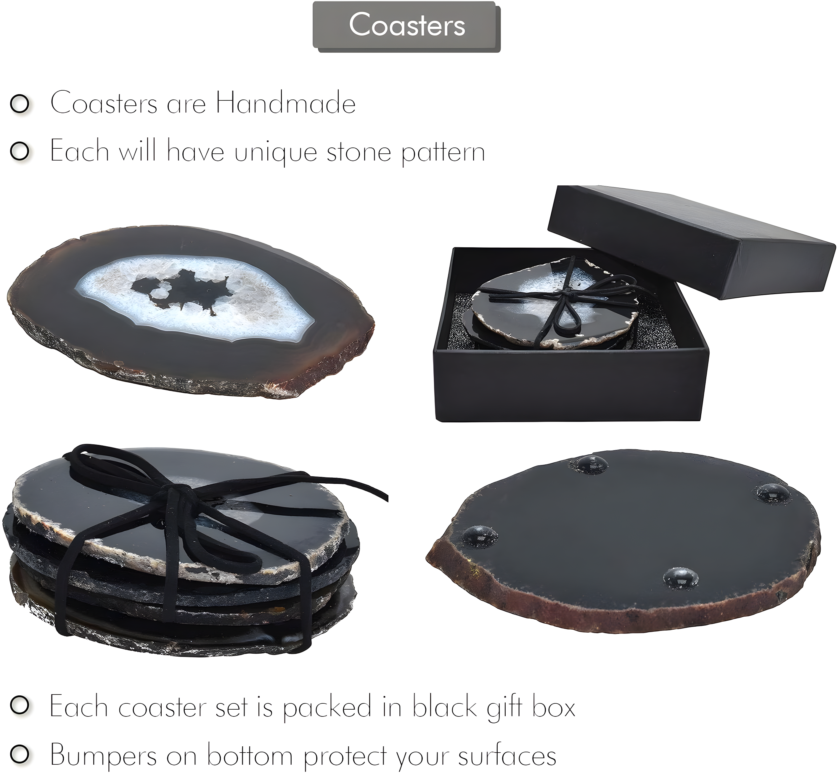 Agate 4 Piece Coaster Set (Set of 4)