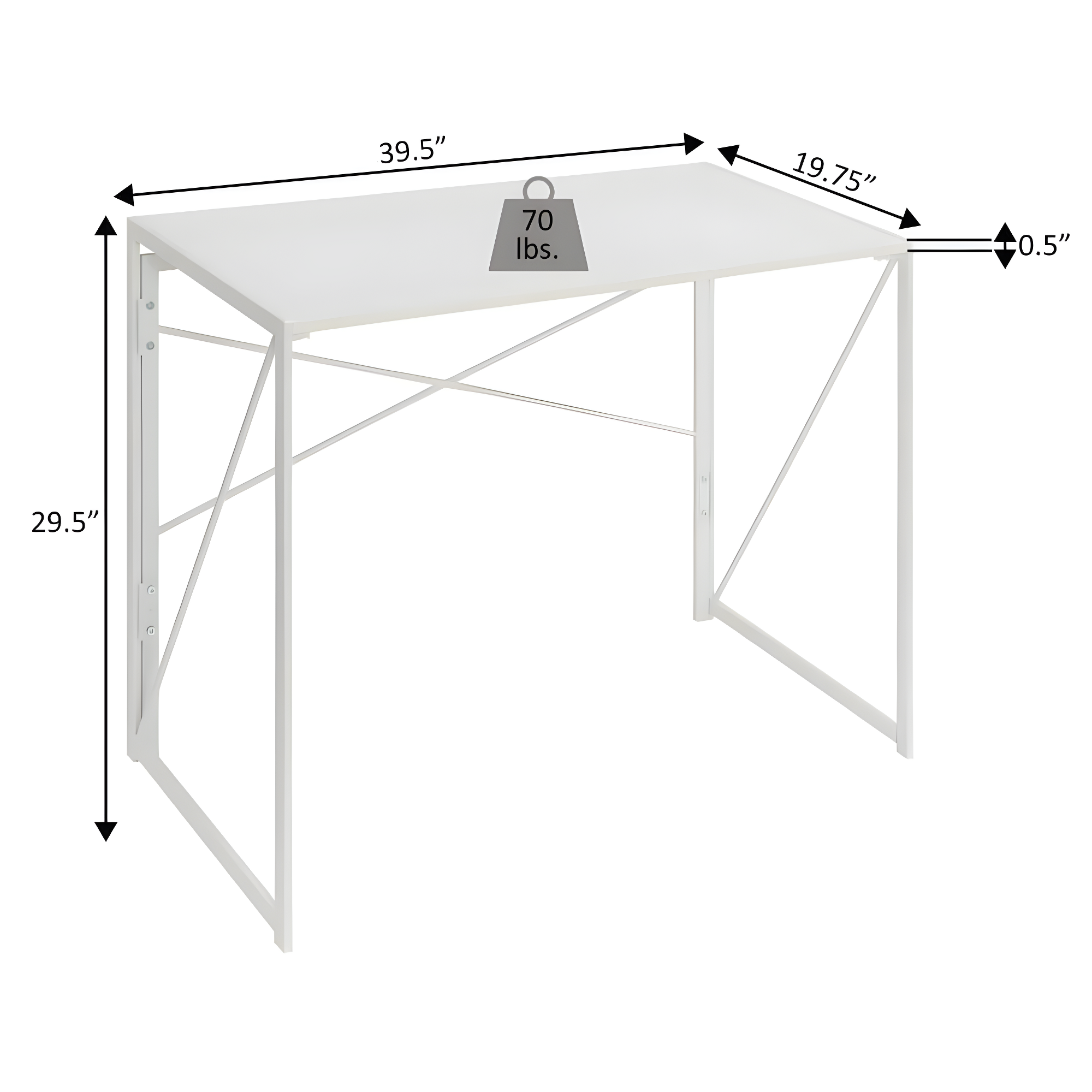 Convenience Concepts 29.50 inches Tall Xtra Folding Desk, Faux Birch/Black, All ages