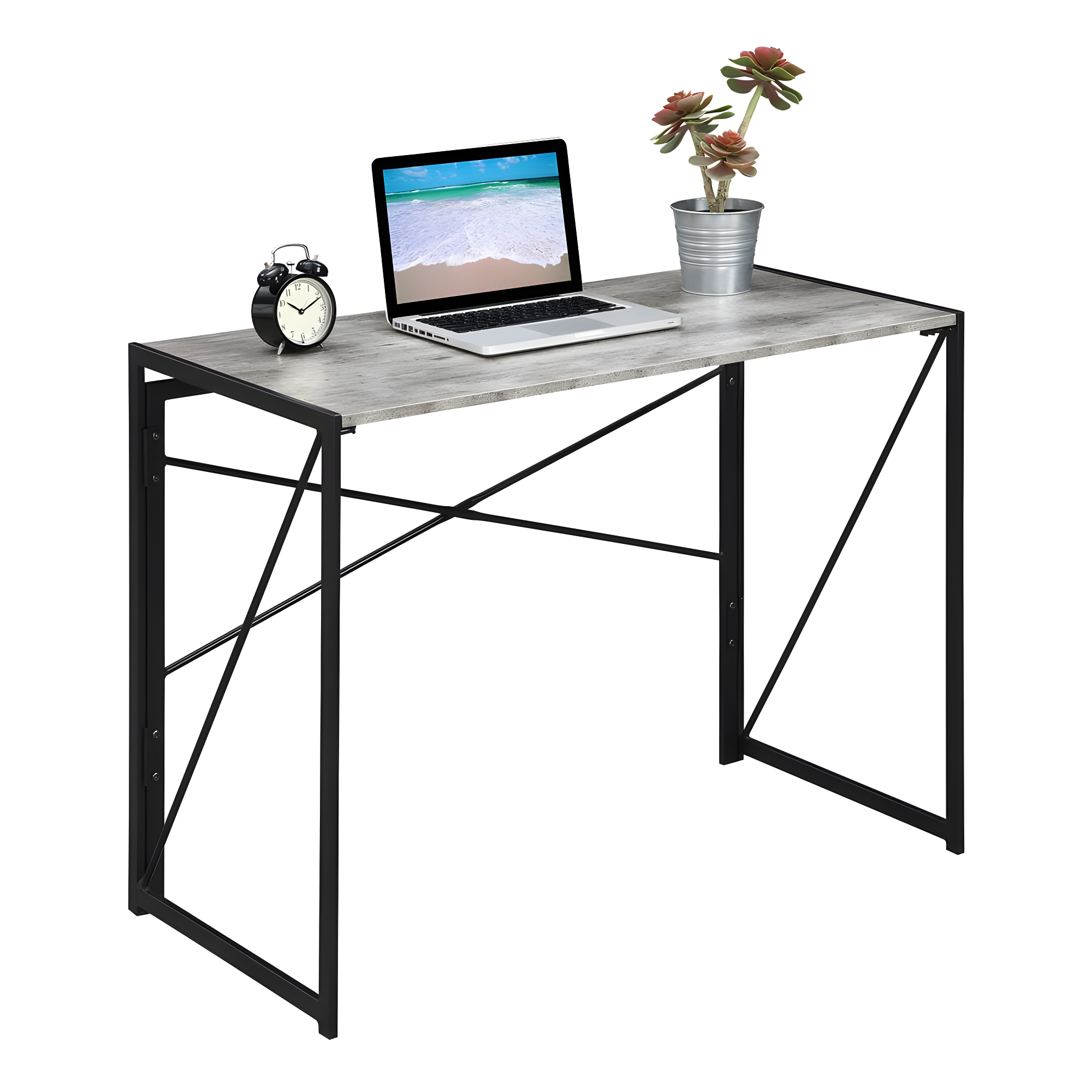 Convenience Concepts 29.50 inches Tall Xtra Folding Desk, Faux Birch/Black, All ages