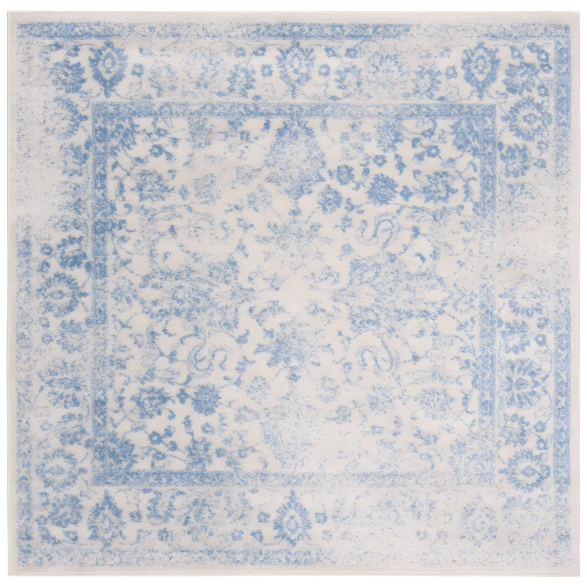 Adirondack ADR109 Machine Made Indoor Area Rug - Ivory/Light Blue - 6'x6' - Safavieh