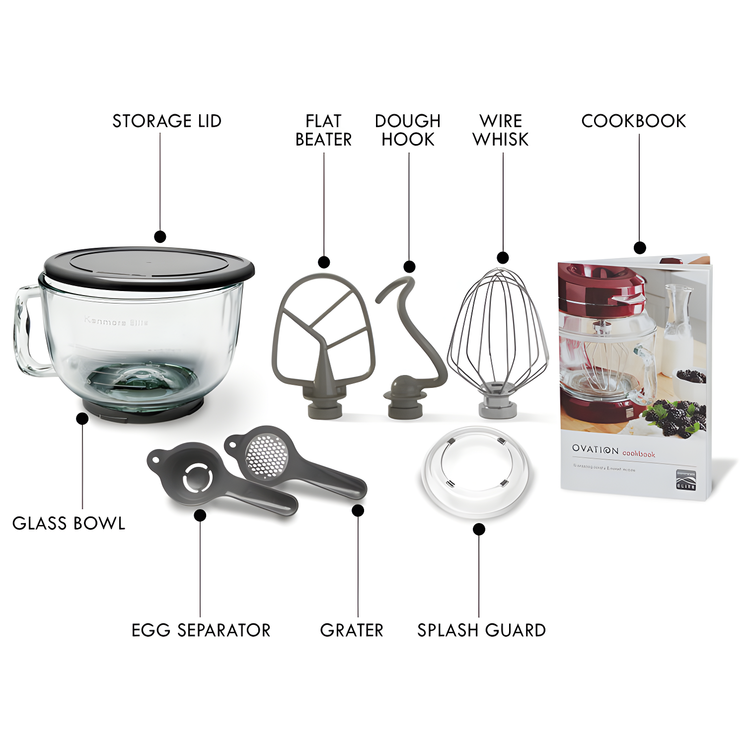 Kenmore KKEOVSMR Kenmore Elite Ovation 5 Qt. Stand Mixer with Pour-In Top, 500W