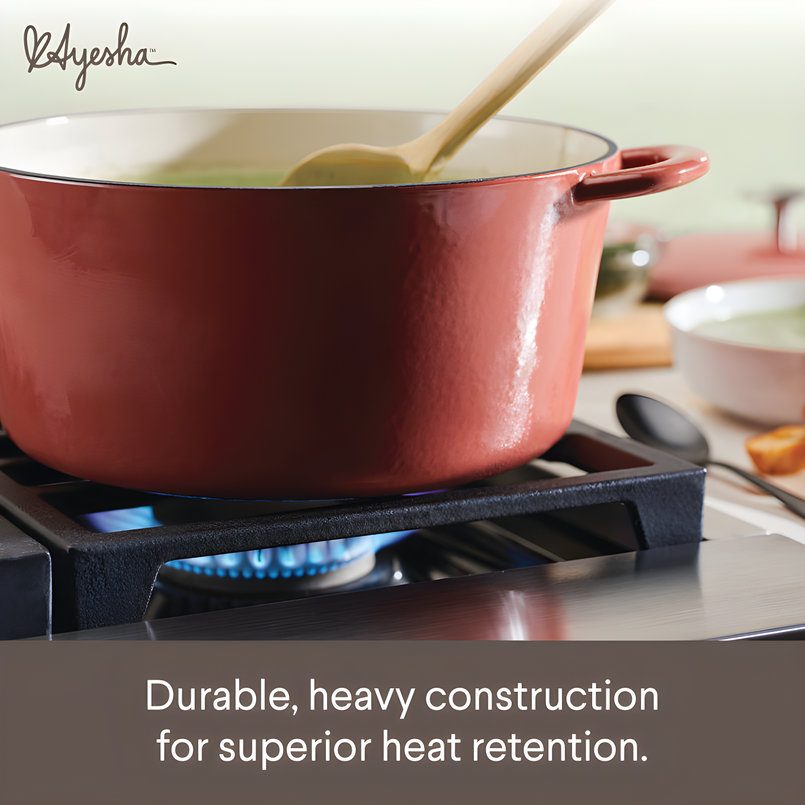 Ayesha Curry Enameled Cast Iron Induction Dutch Oven with Lid, 6 Quart