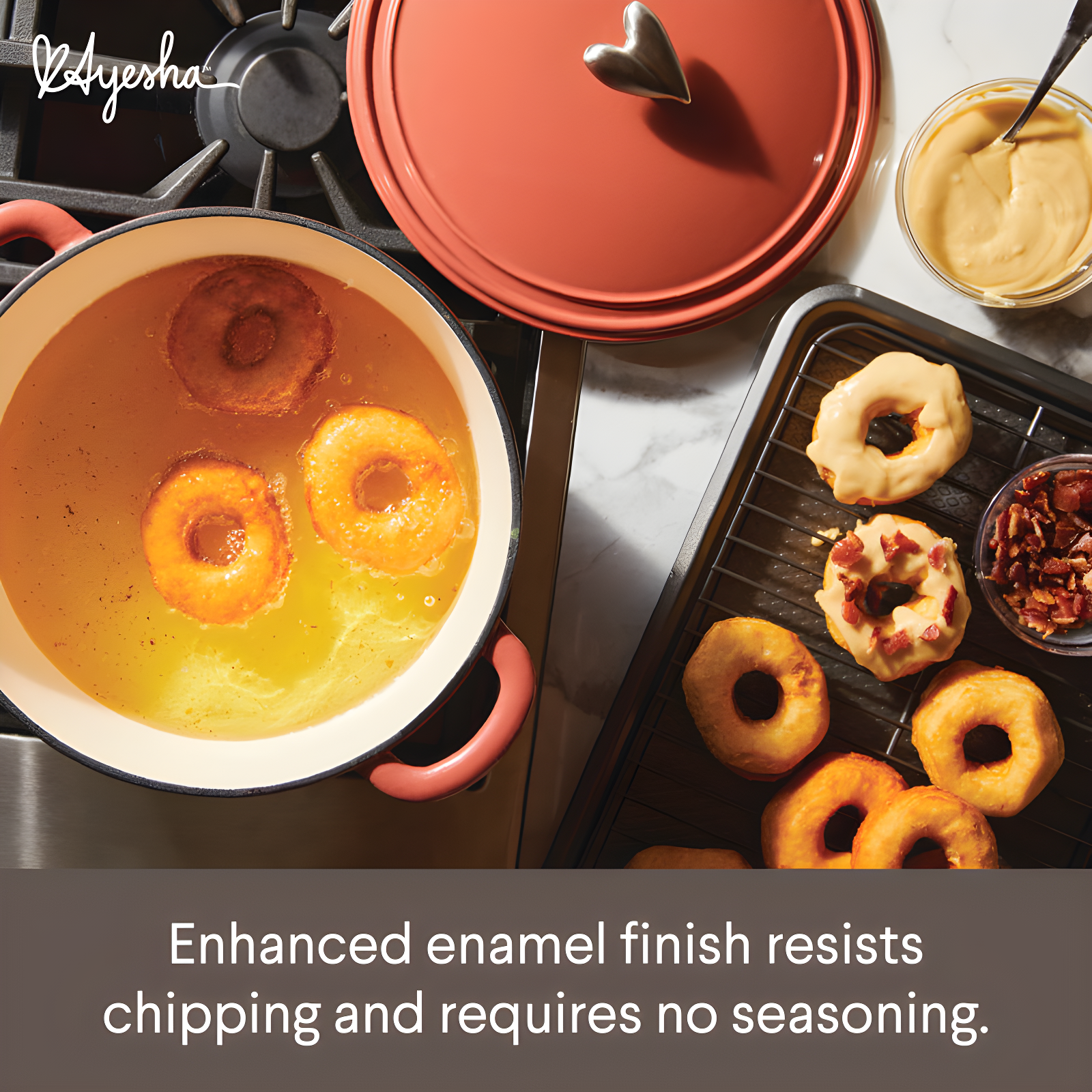 Ayesha Curry Enameled Cast Iron Induction Dutch Oven with Lid, 6 Quart