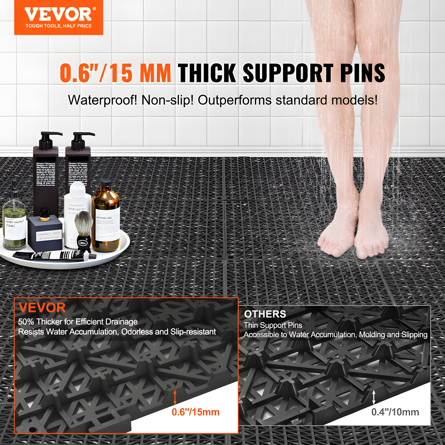 VEVOR 12" x 12" Outdoor Deck Tiles (Set of 12)