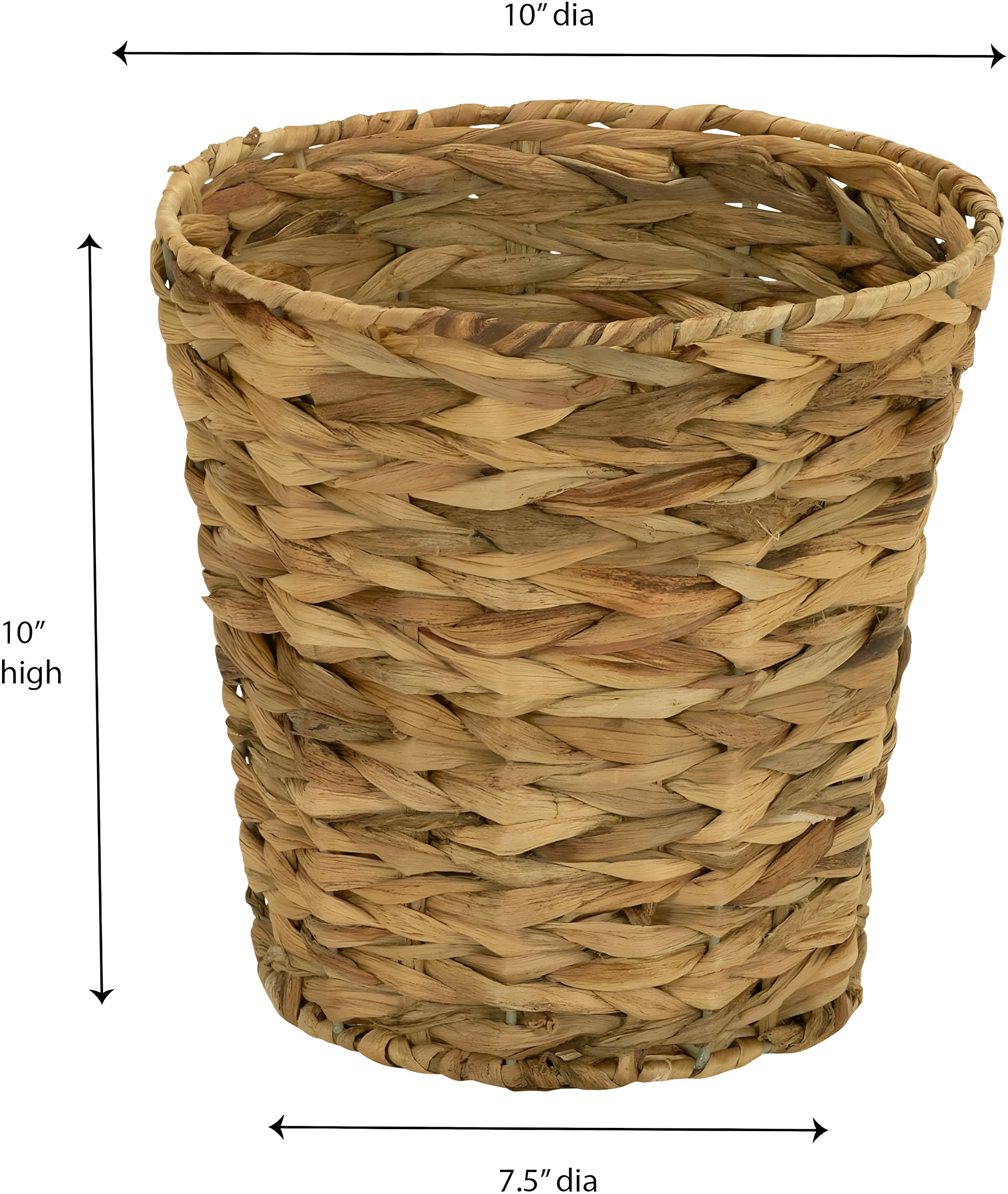 Wicker Waste Basket, Woven Leaf Basket with Wire Frame