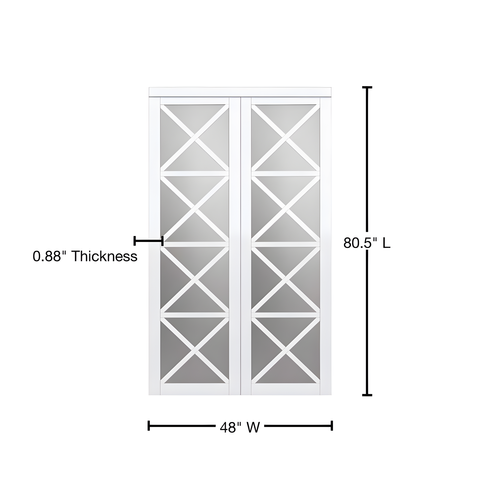 Lace 80'' Solid + Manufactured Wood Mirrored Low-Gloss Sliding Closet Doors