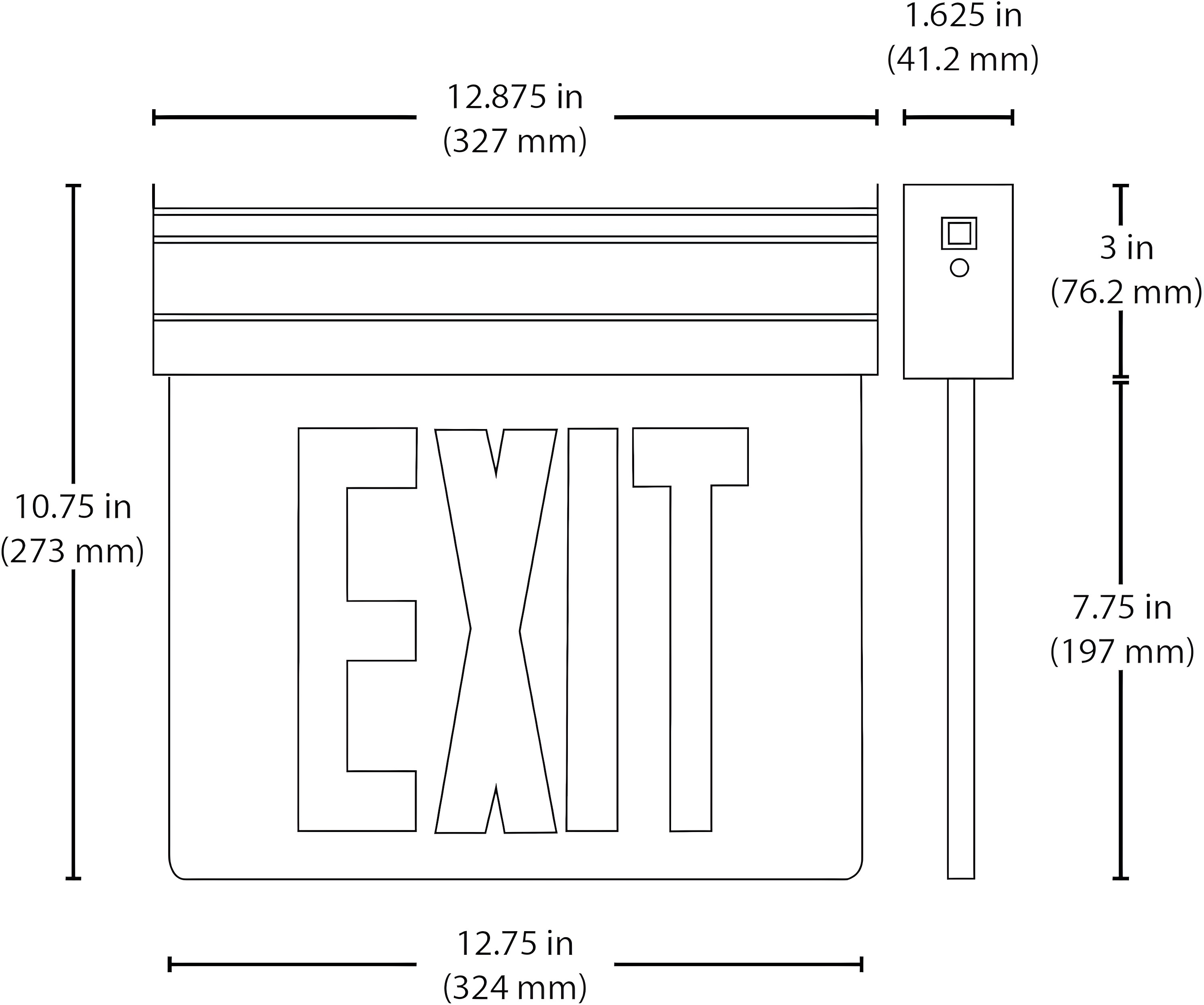 NICOR Lighting Recessed Edge-Lit LED Exit Sign | Wayfair