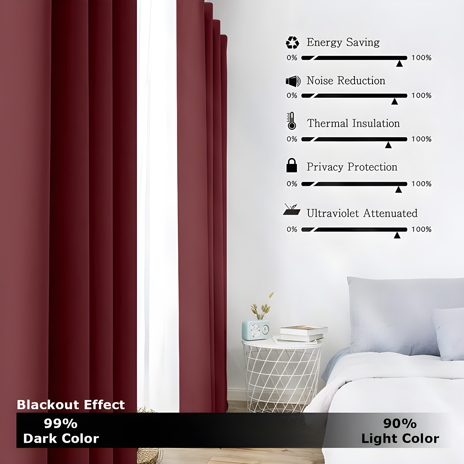 Ample Decor Polyester Blackout Curtain (Set of 4)