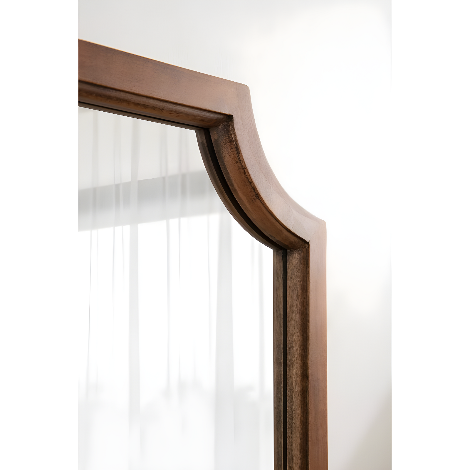 16" x 48" Hogan Framed Scallop Wall Mirror Rustic Brown - Kate & Laurel All Things Decor: Modern Style, No Assembly Required
