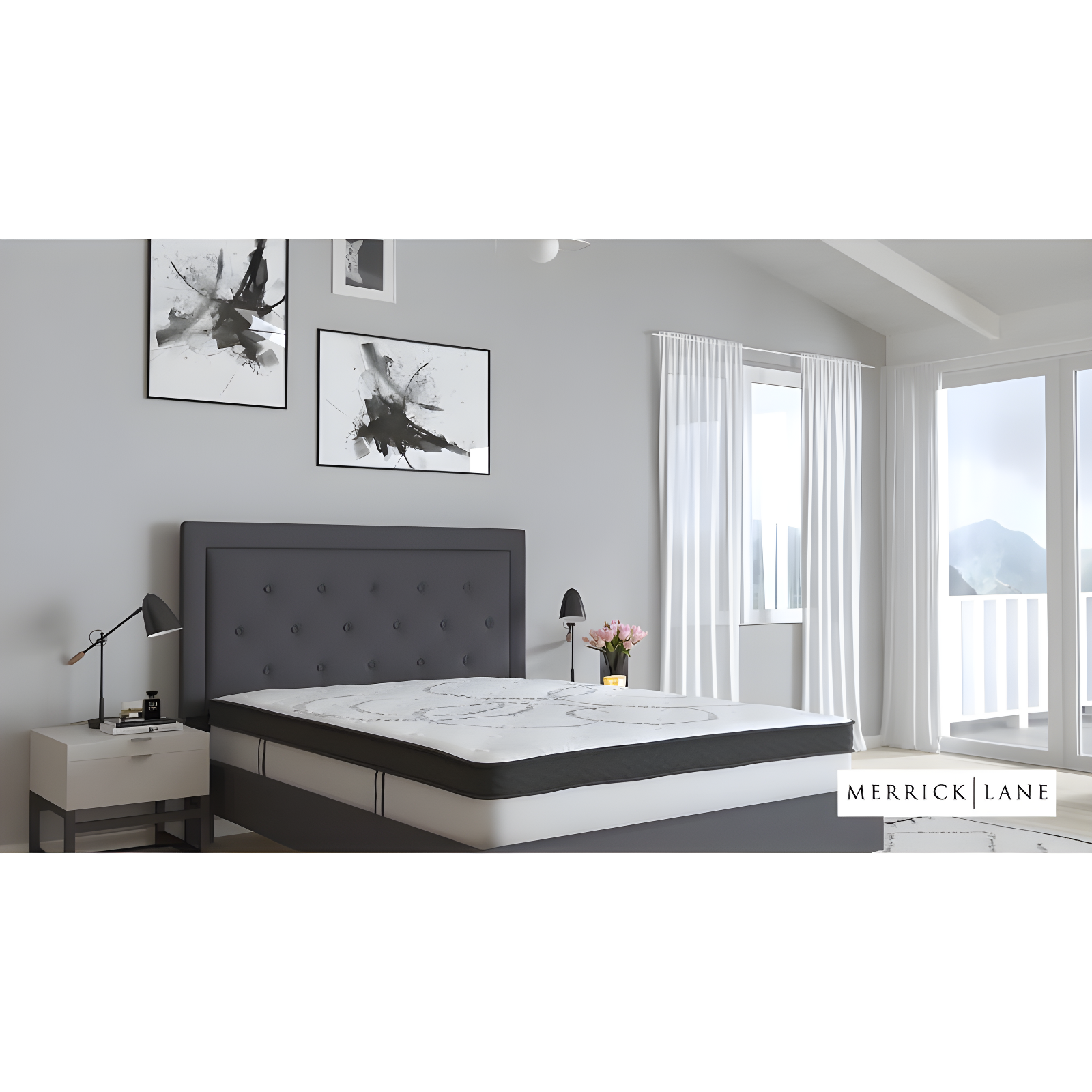 Merrick Lane 10 Inch Hybrid Full Size Mattress CertiPUR-US Certified Foam & Pocket Spring Mattress in a Box