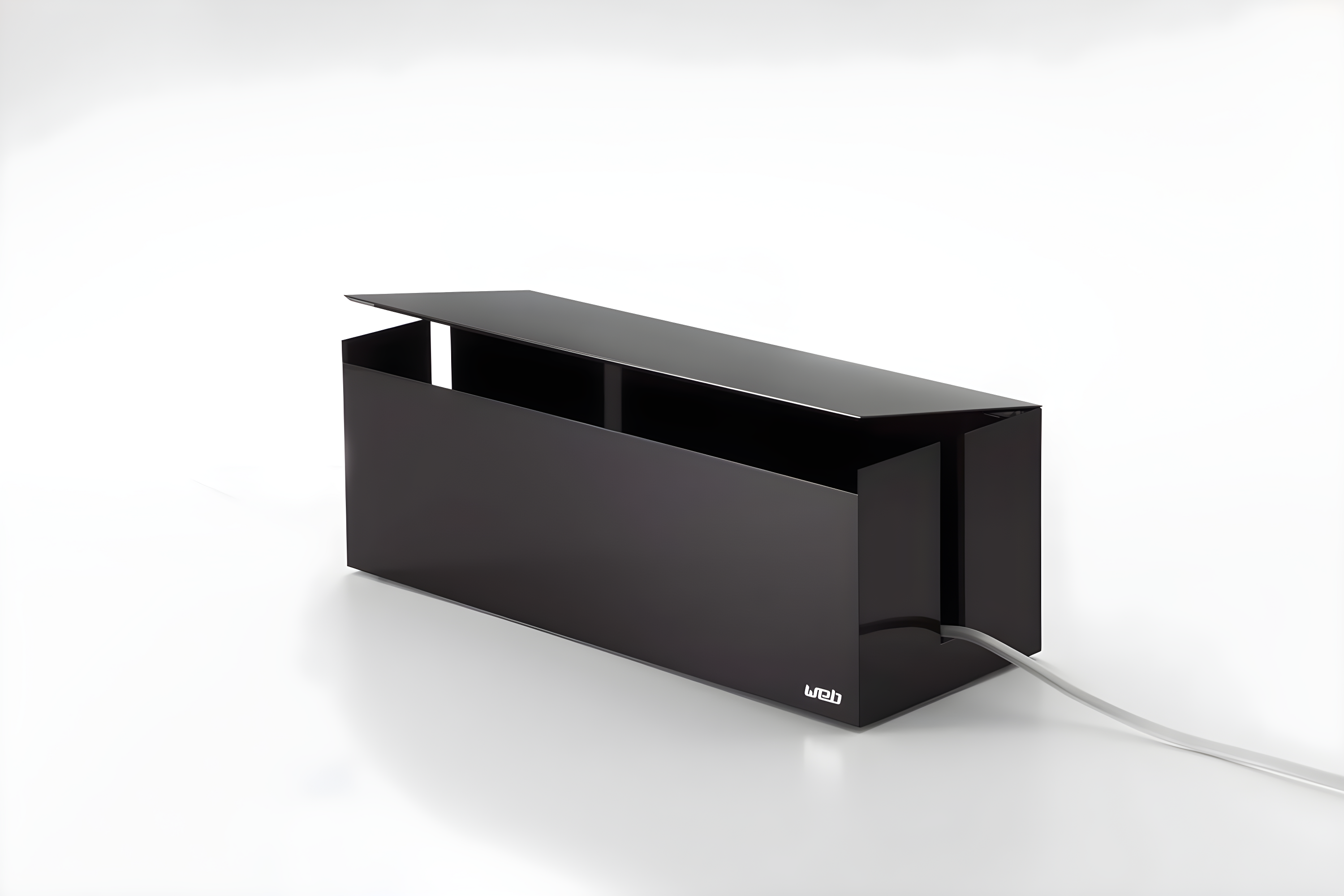 Yamazaki Home Cable Box - Outlet Cord Storage Organizer, Cover Protector, Anti-Slip Rubber Feet