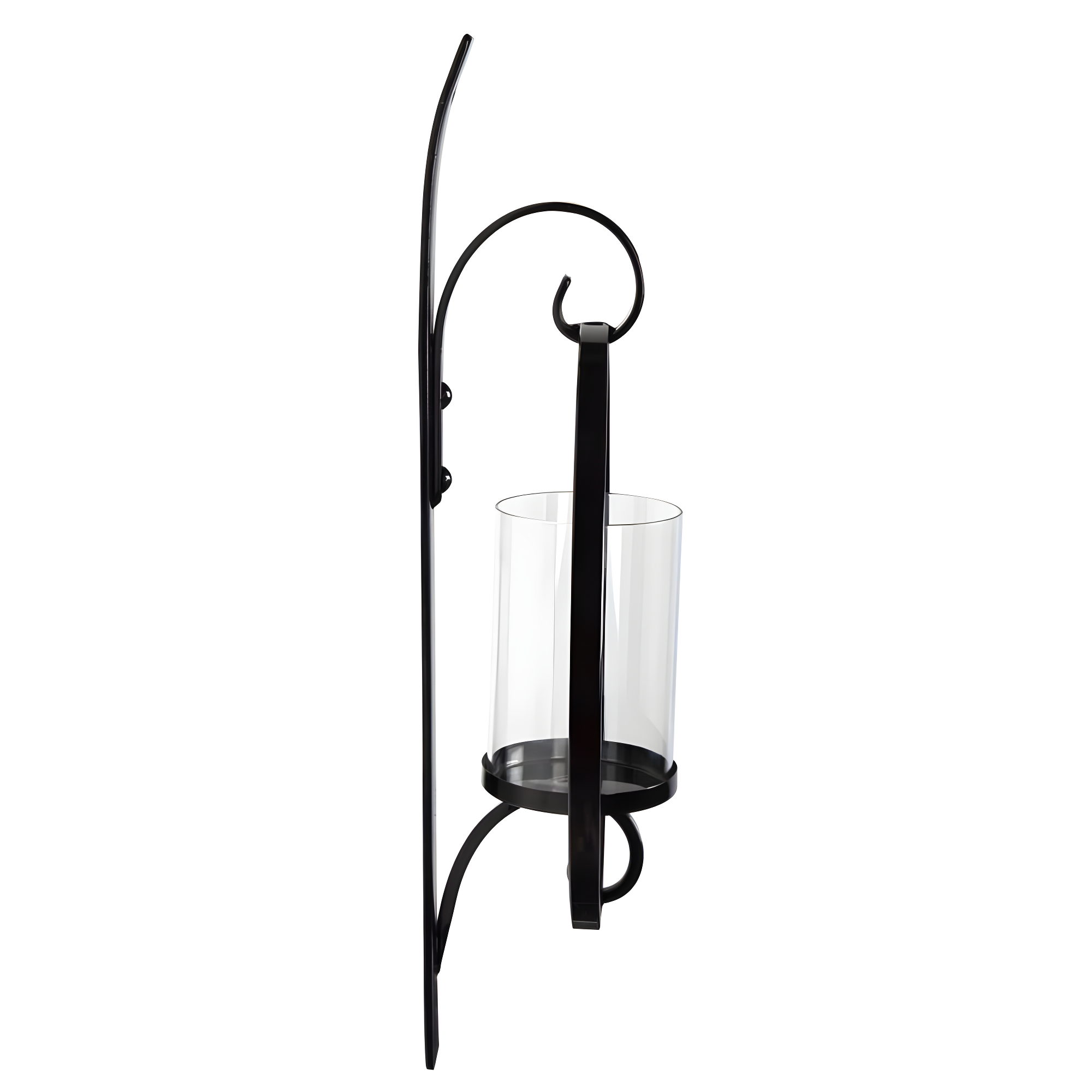 Kate and Laurel Doria Round Metal Wall Sconce, 12x22, Black