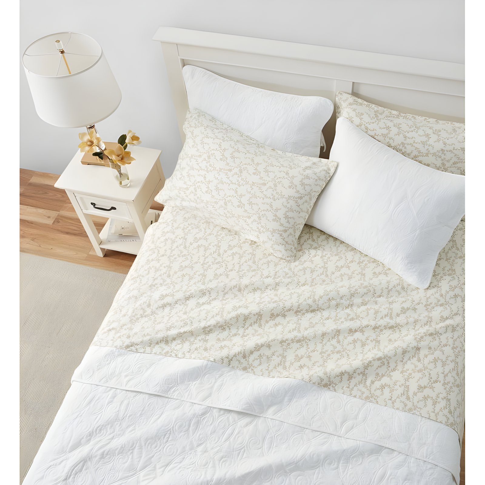 Laura Ashley Victoria Flannel Sheet Set Twin - Beige