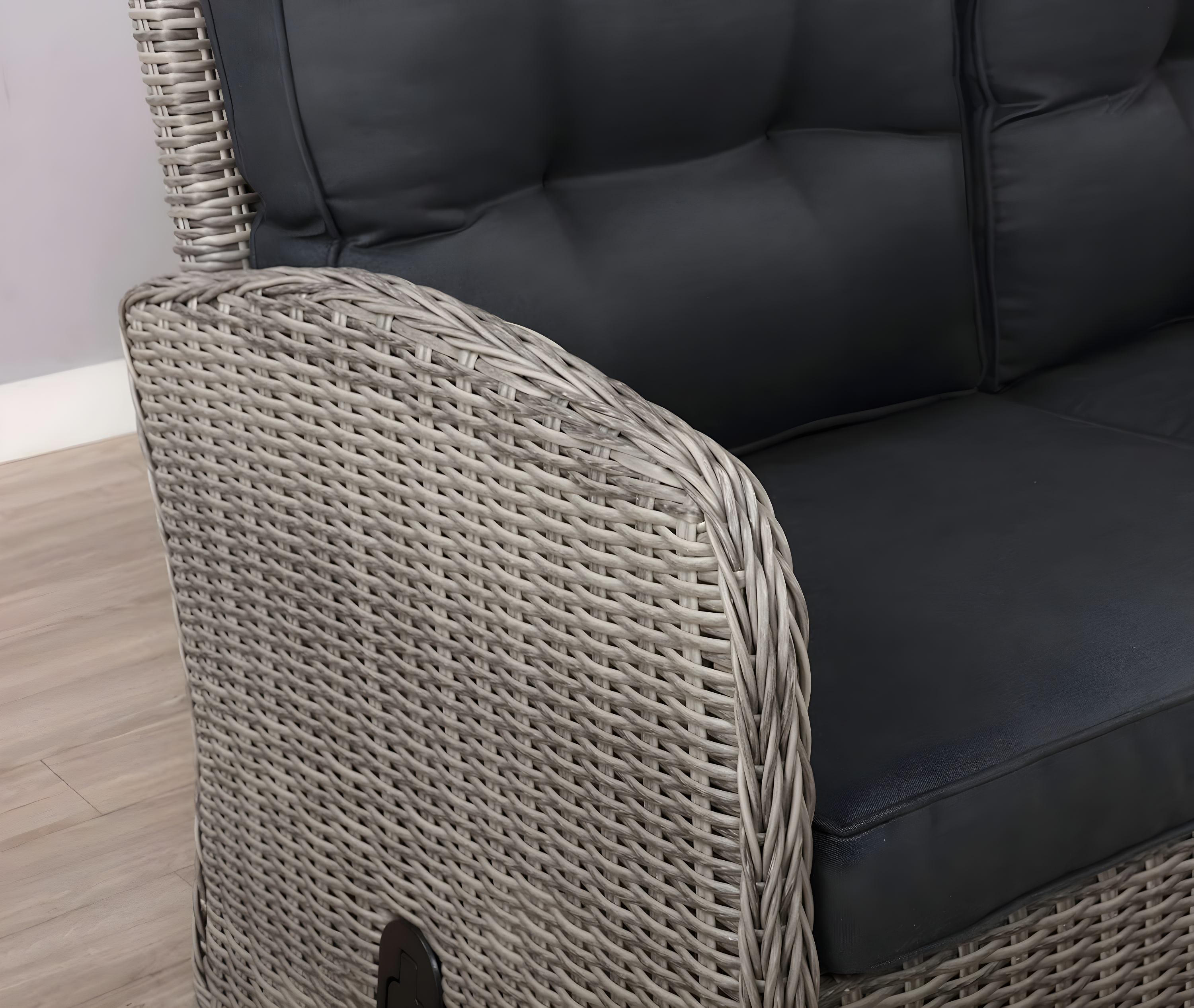 Monaco Outdoor 2 Seat Reclining Bench - Gray - Alaterre Furniture
