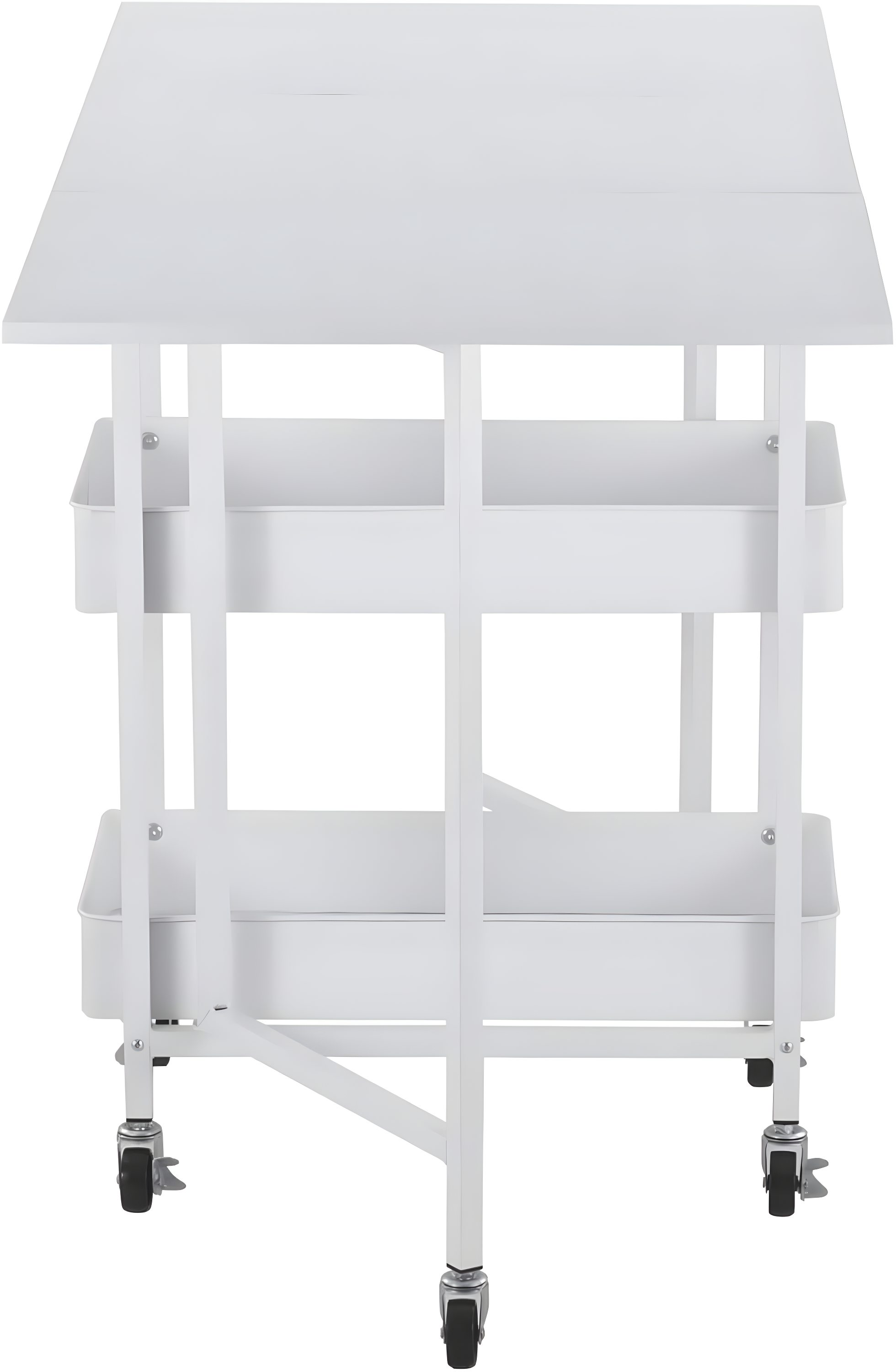 Simply Tidy Kensington White Table Rolling Cart and Extendable Panels Multi-Functional Storage Cart for Home, Office, and Kitchen - 1 Pack