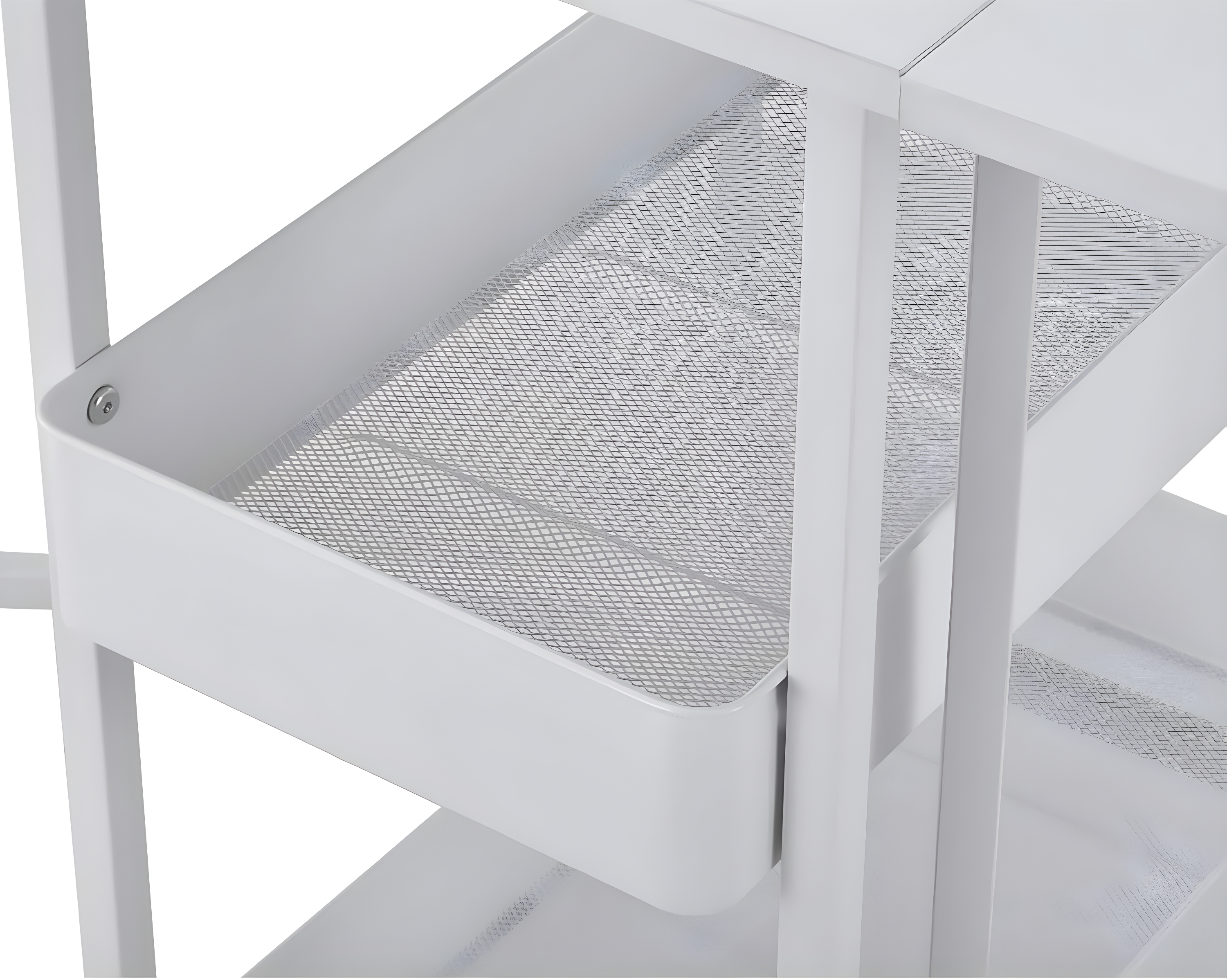 Simply Tidy Kensington White Table Rolling Cart and Extendable Panels Multi-Functional Storage Cart for Home, Office, and Kitchen - 1 Pack