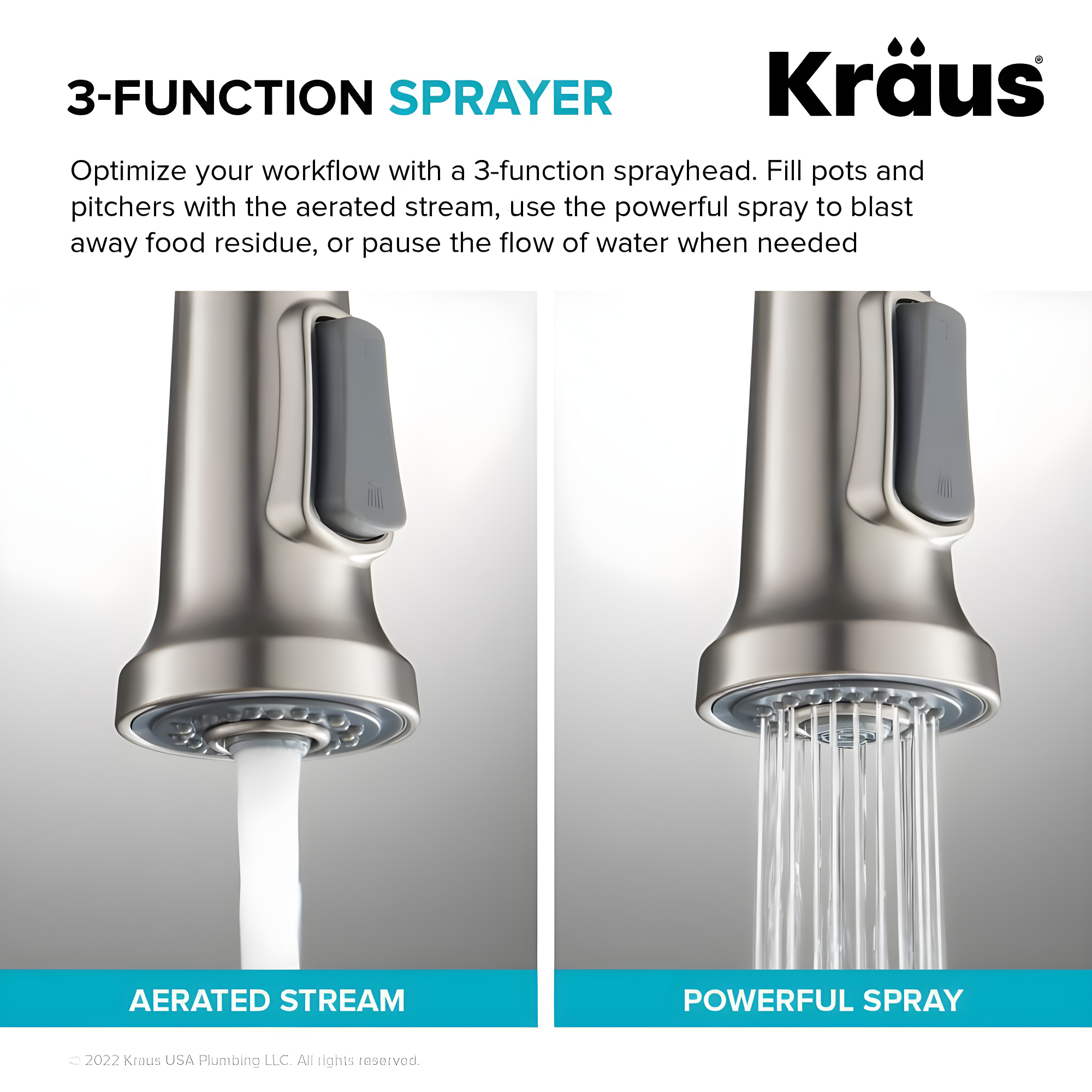 KRAUS Britt Touchless Sensor Commercial Single Handle Pull Down Kitchen Faucet