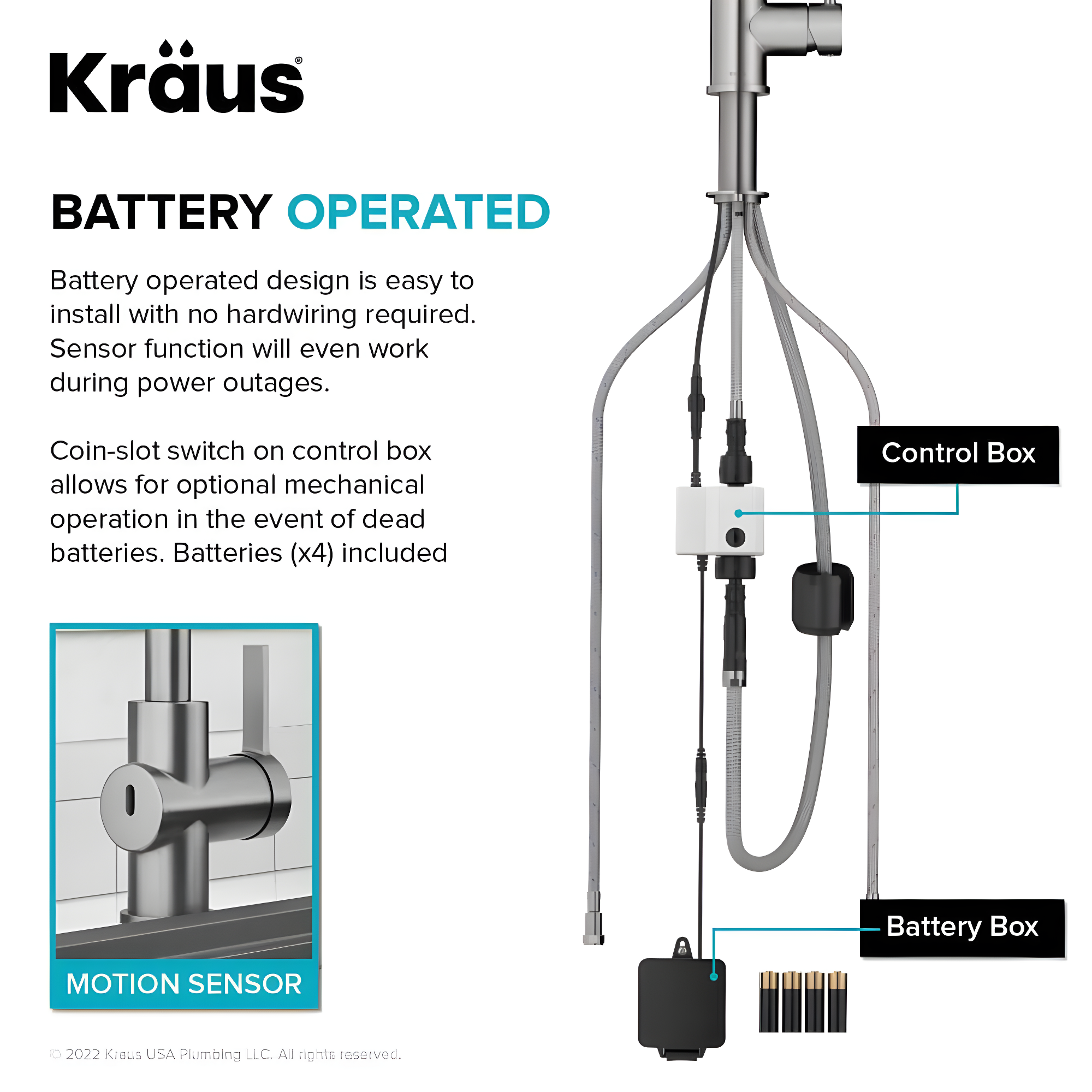 KRAUS Britt Touchless Sensor Commercial Single Handle Pull Down Kitchen Faucet