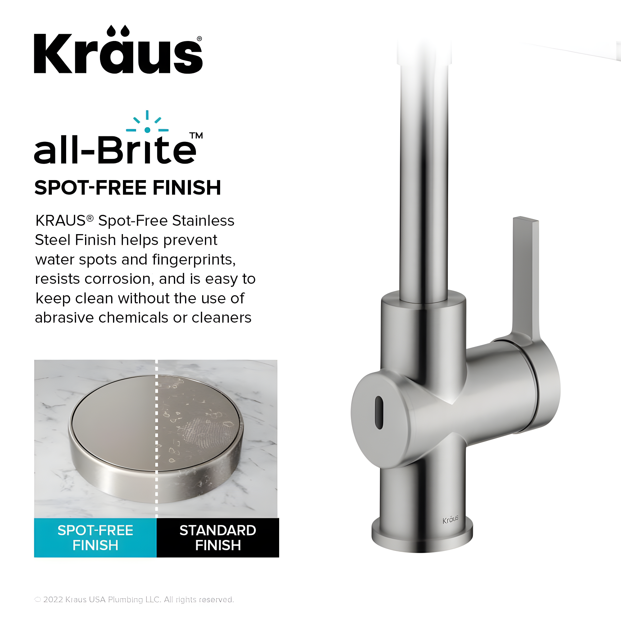 KRAUS Britt Touchless Sensor Commercial Single Handle Pull Down Kitchen Faucet