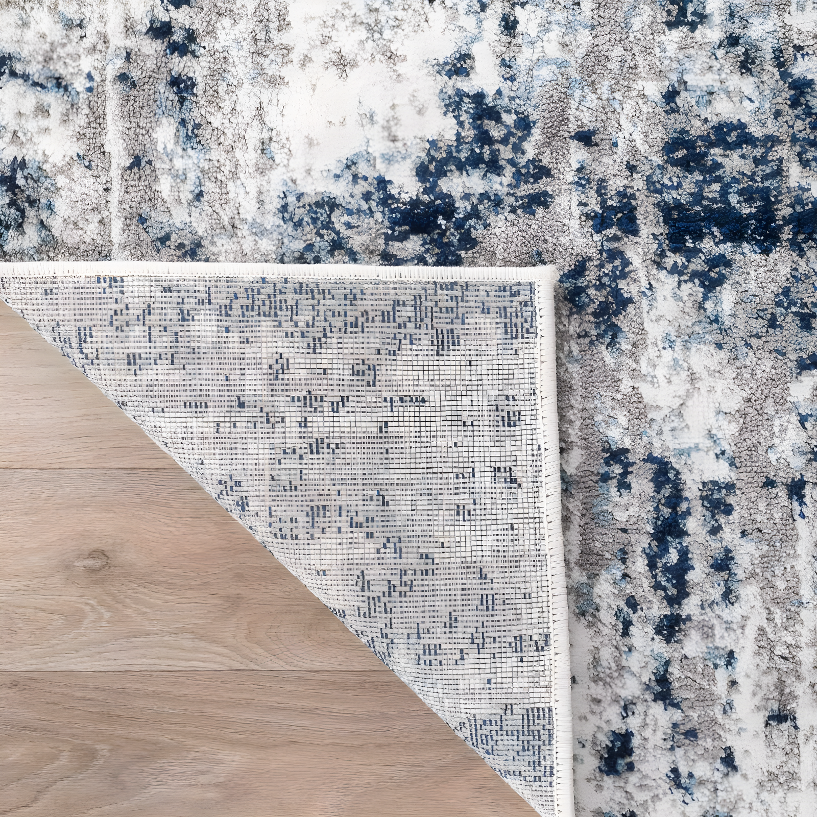 World Rug Gallery Distressed Abstract Blue 3'3" x 5' Area Rug