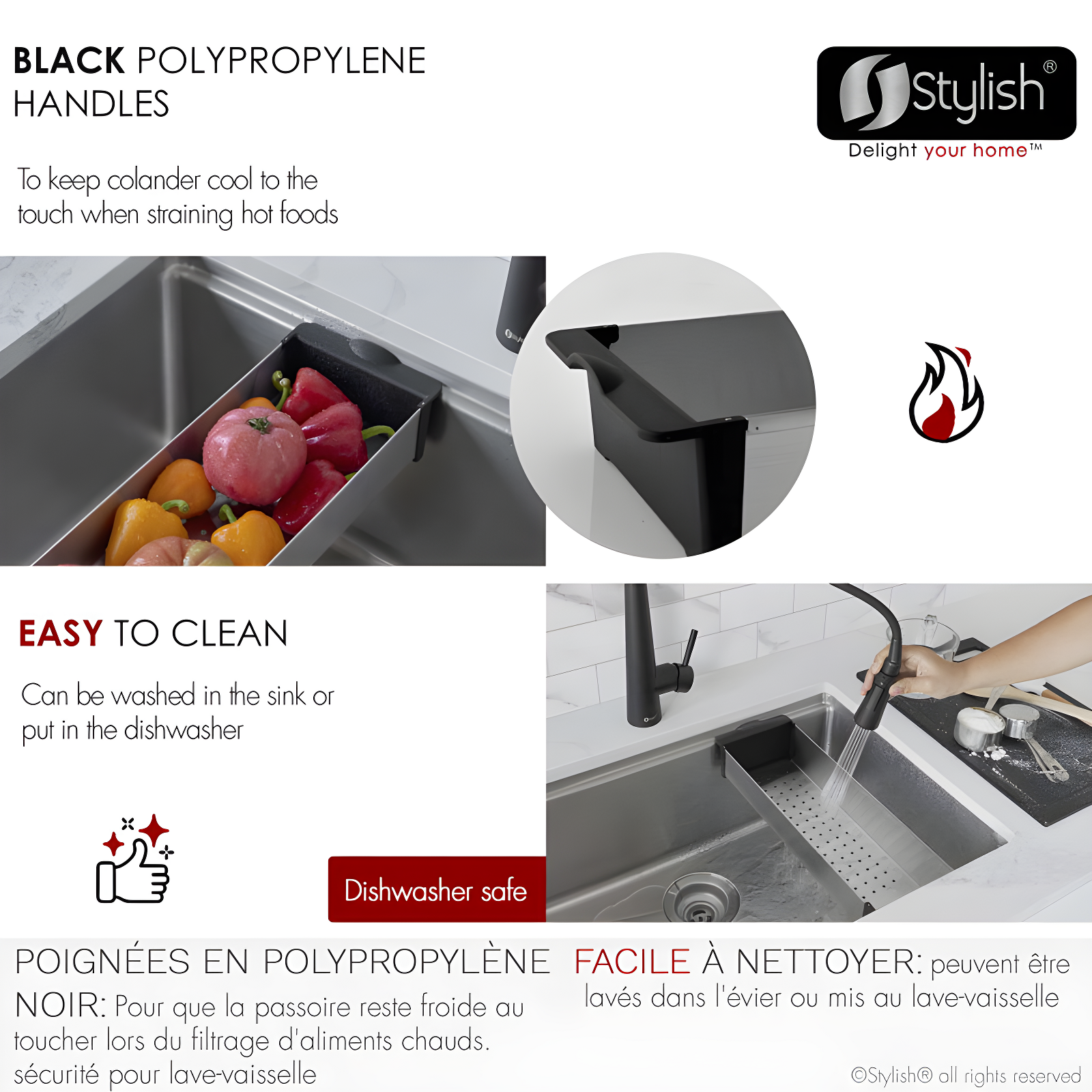 STYLISH Stylish Stainless Steel Workstation Colander