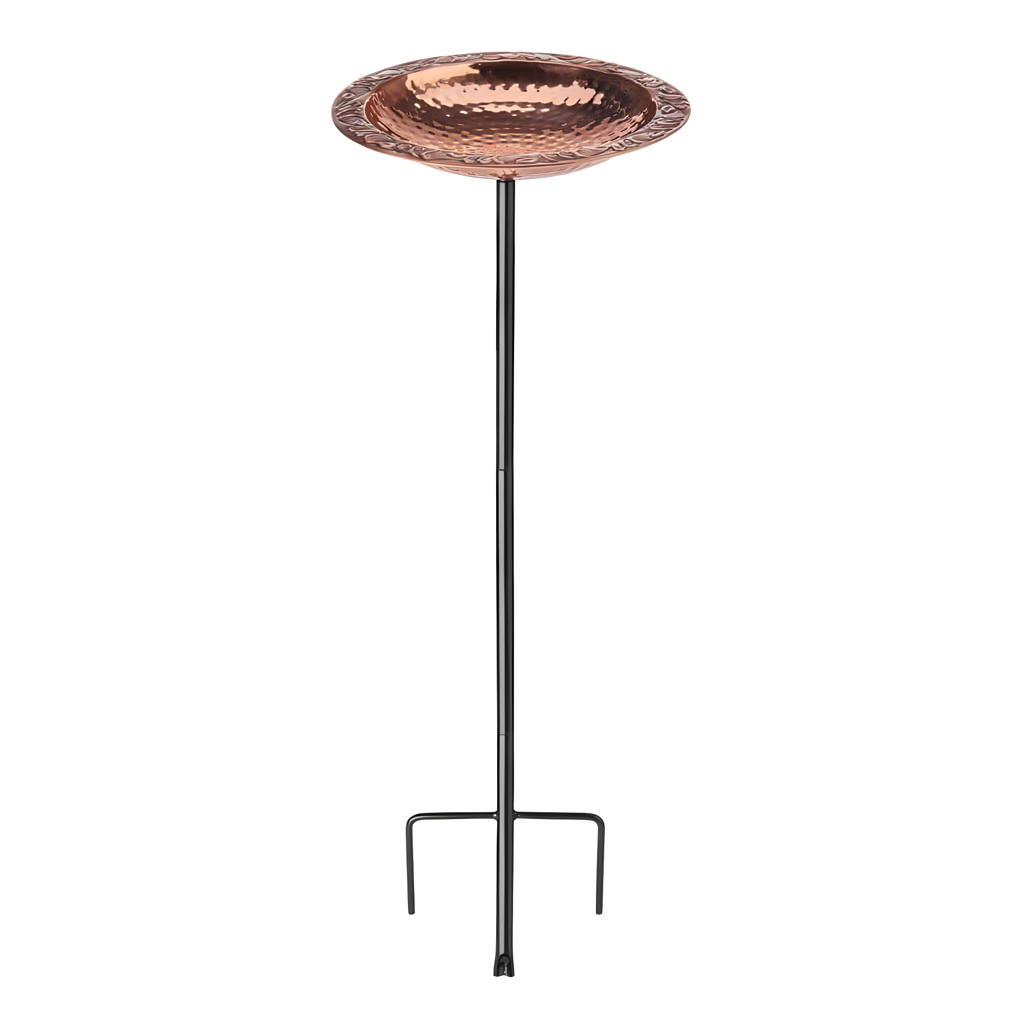 Good Directions BBG Pure Copper Garden Pole Bird Bath, 13" Basin