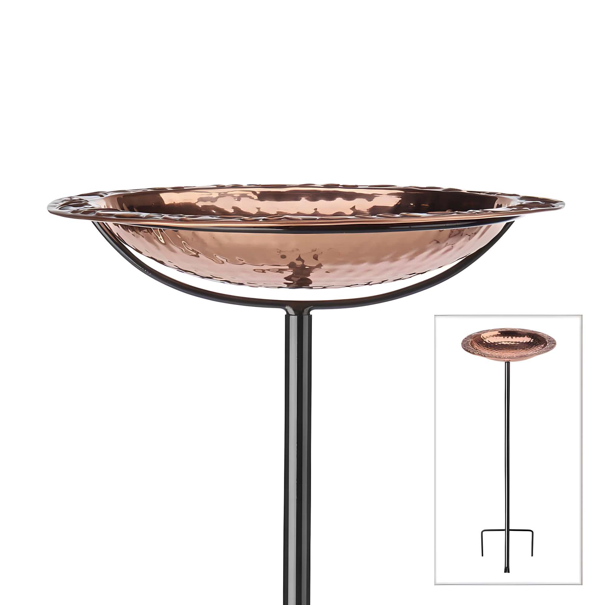 Good Directions BBG Pure Copper Garden Pole Bird Bath, 13" Basin