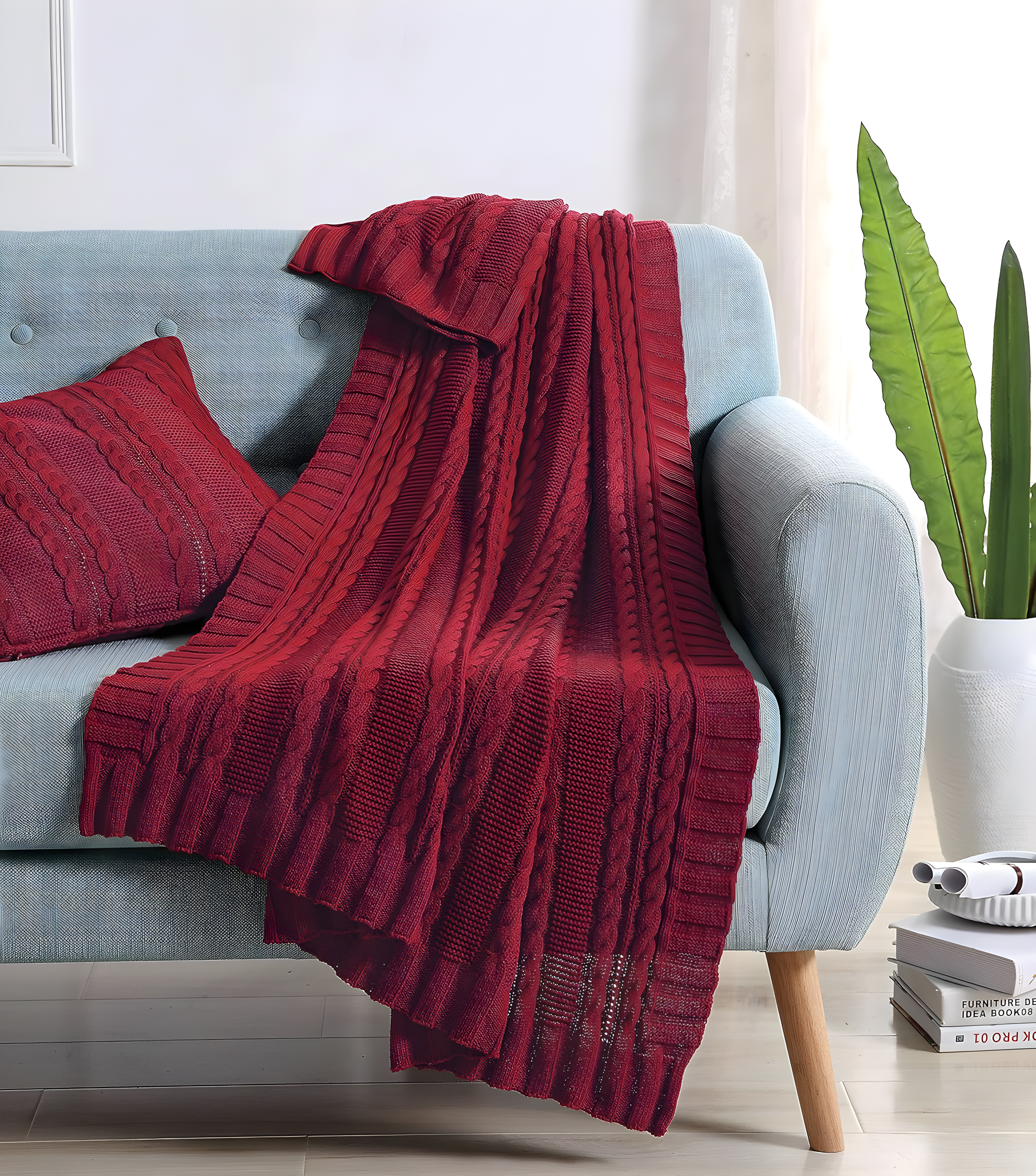 VCNY Dublin Cable Knit Throw Blanket, 50" x 70"