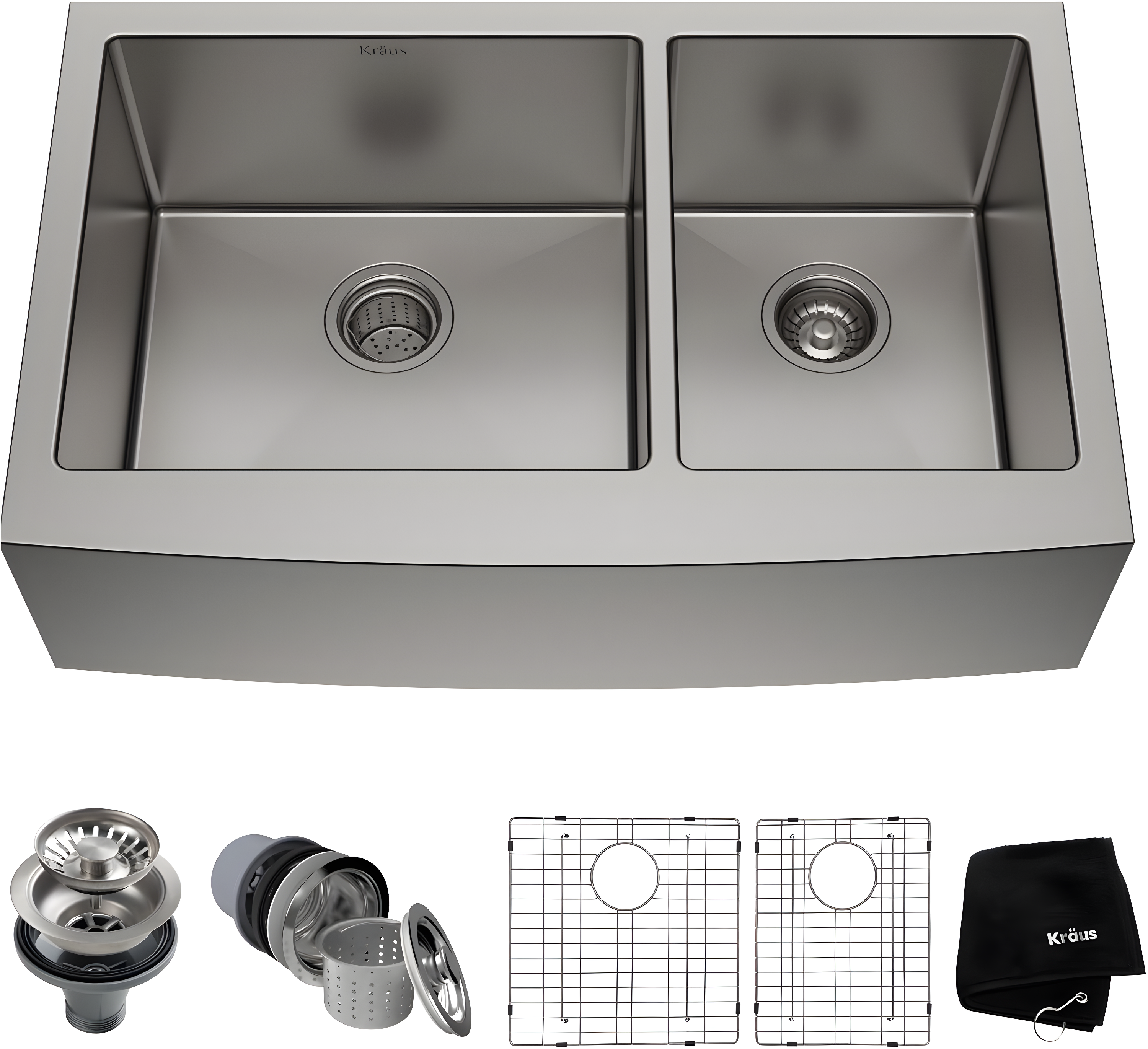 KRAUS Standart Pro Apron Front Farmhouse 16 Gauge Single Bowl Stainless Steel Kitchen Sink