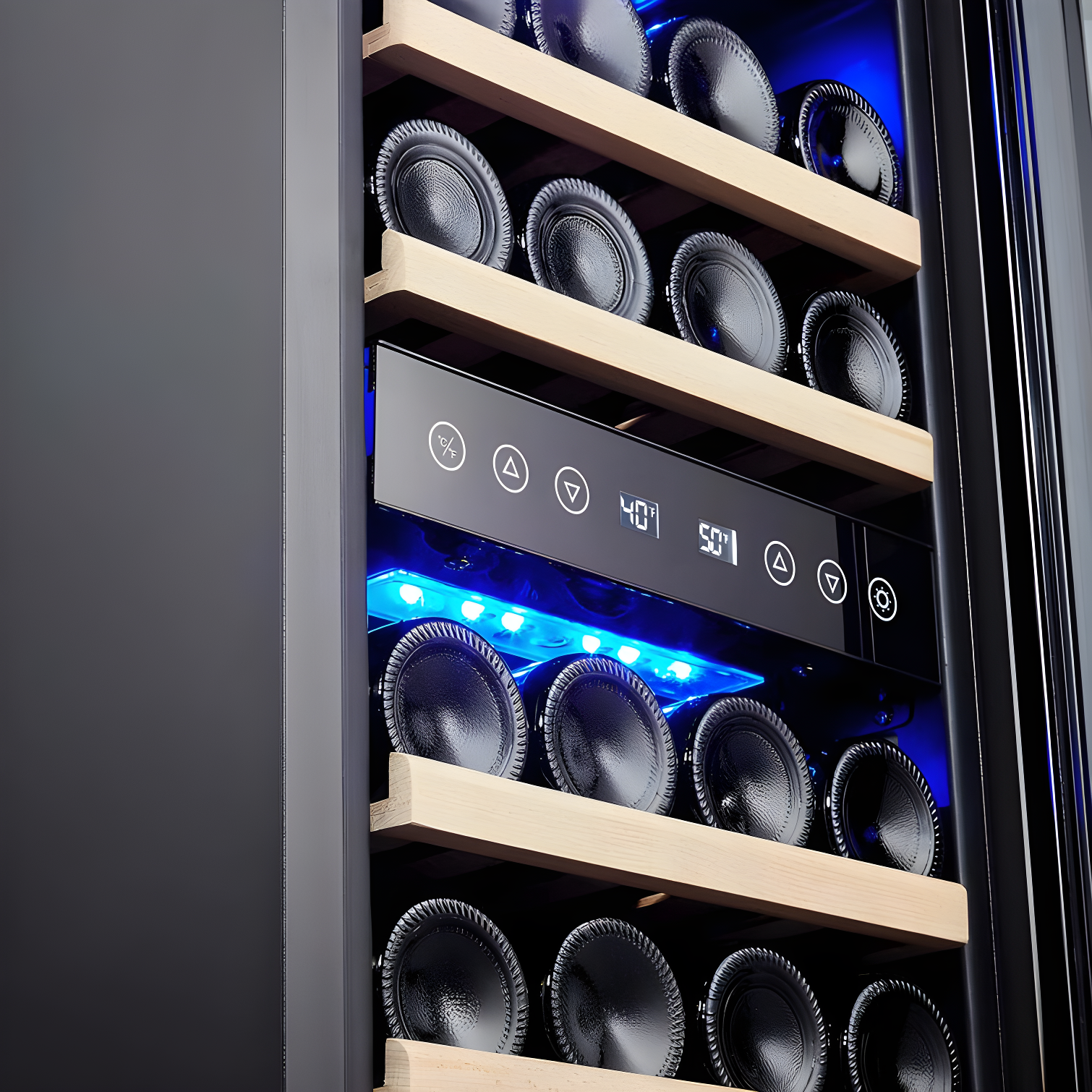 Newair 29 Bottle Stainless Steel Dual Zone Freestanding/Built-In Wine Refrigerator