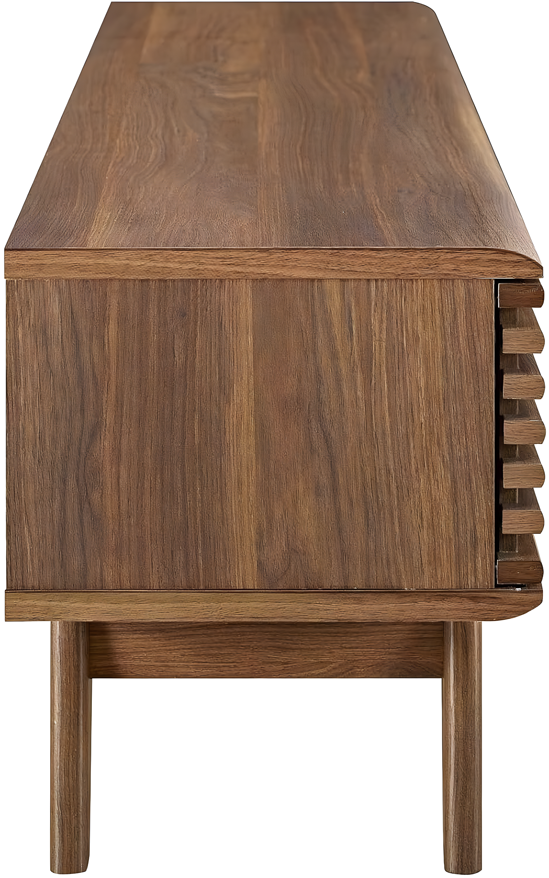 Render TV Stand for TVs up to 59" Walnut - Modway: Mid-Century Media Storage, Sliding Doors
