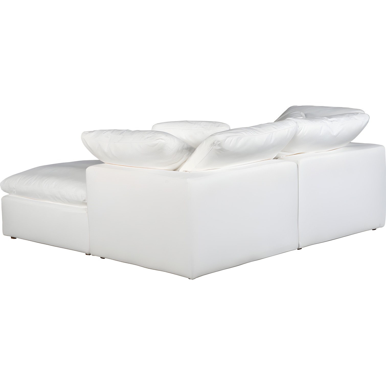 Chilton Nook 3-Piece White Microfiber Modular Sectional with Ottoman