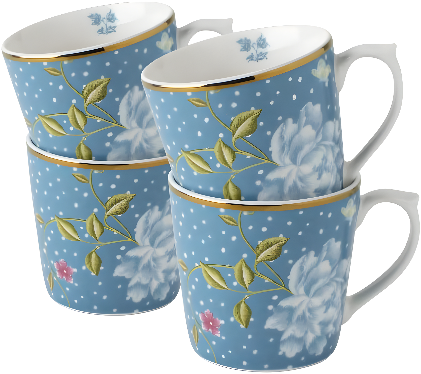 Laura Ashley Heritage Collectables Set/4 Mugs 10.82 Oz Seaspray Uni In Giftbox (Set of 4)