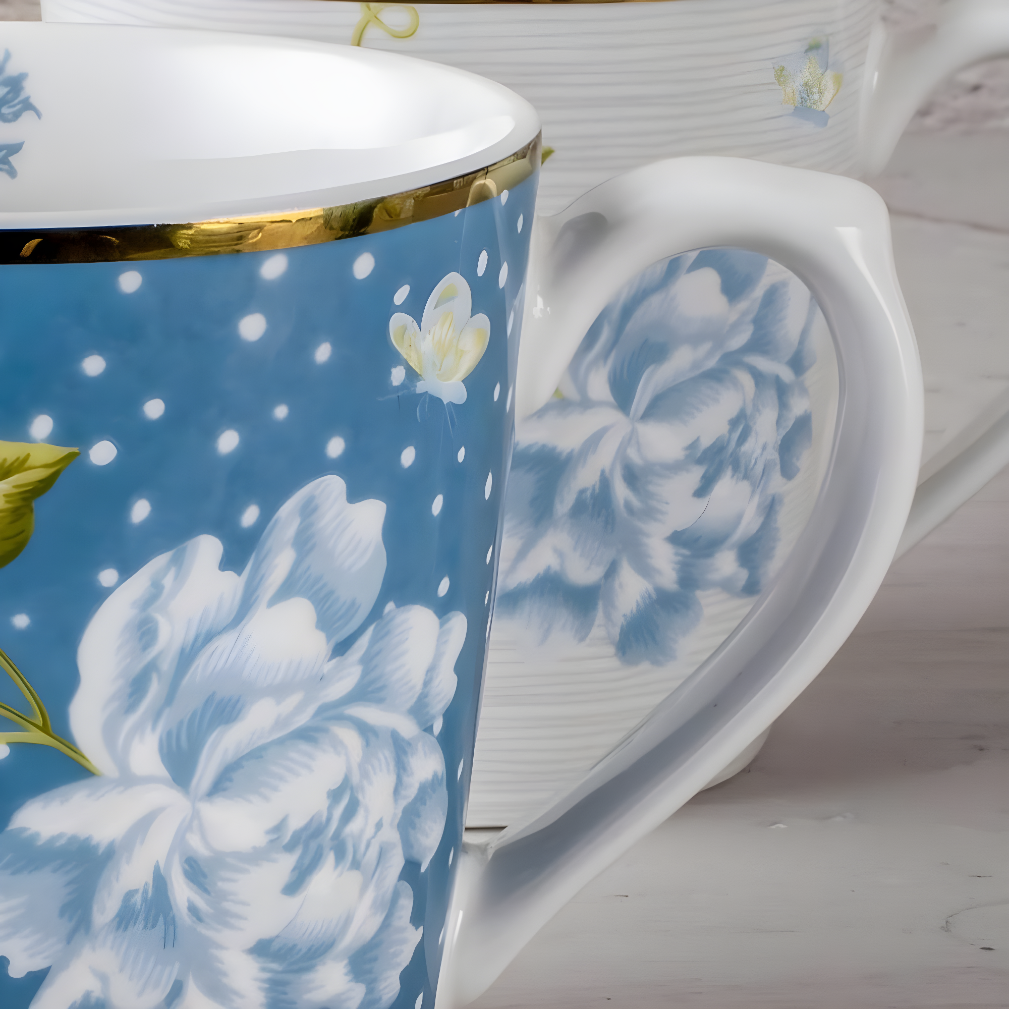 Laura Ashley Heritage Collectables Set/4 Mugs 10.82 Oz Seaspray Uni In Giftbox (Set of 4)