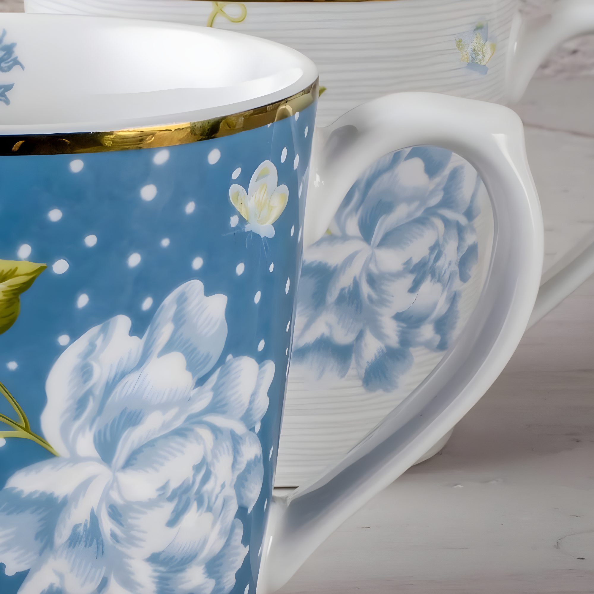 Laura Ashley Heritage Collectables Set/4 Mugs 10.82 Oz Seaspray Uni In Giftbox (Set of 4)